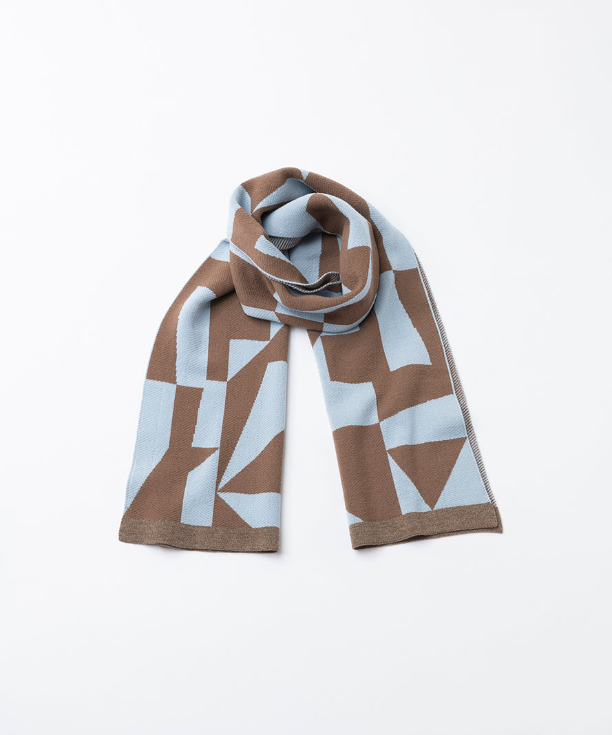 GEOMETRIC HERRINGBONE REVERSIBLE SCARF