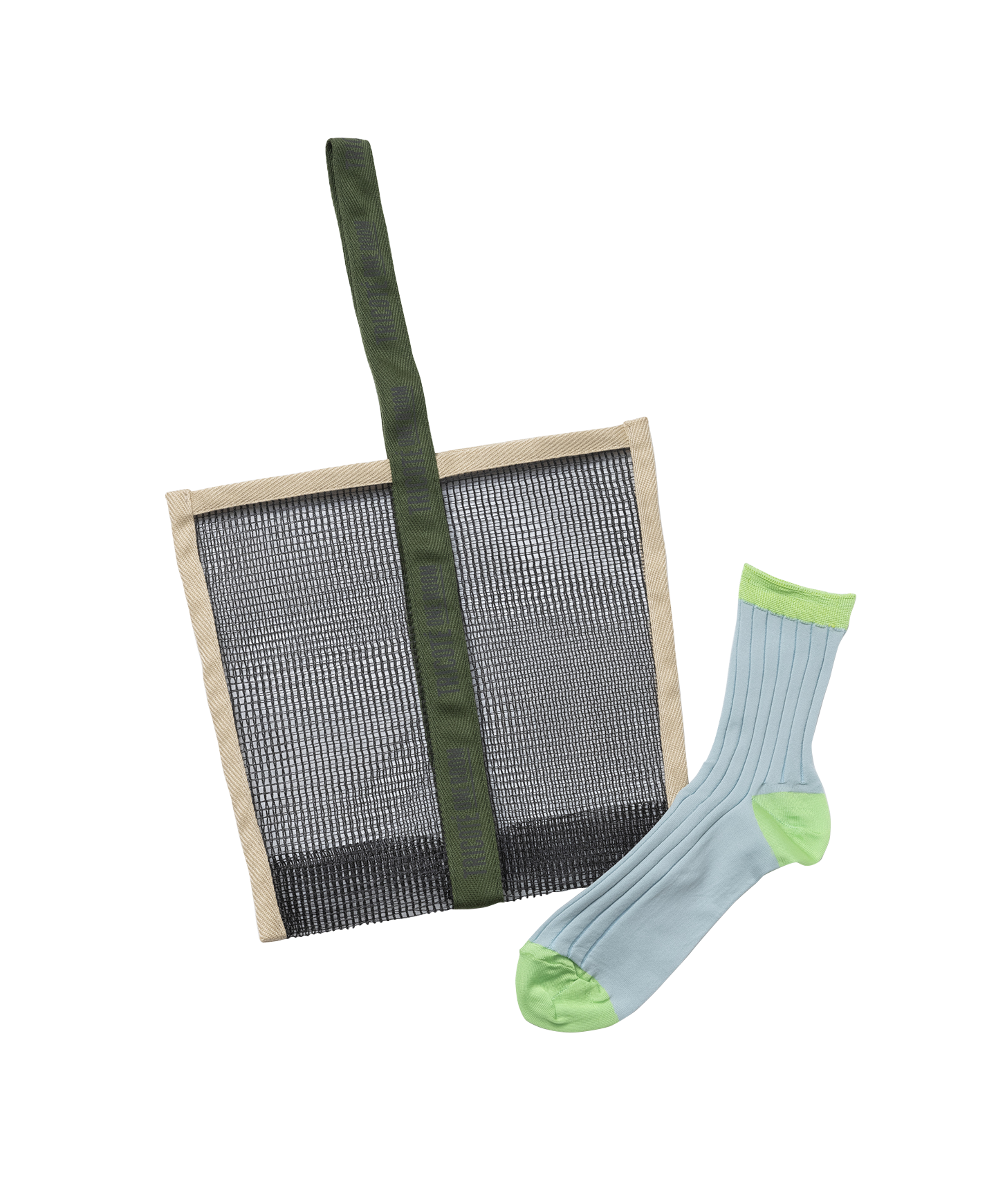 MESH BAG & SEE-THROUGH RIB SOCKS SET