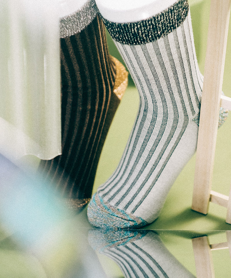 LAME COLOR RIB SOCKS