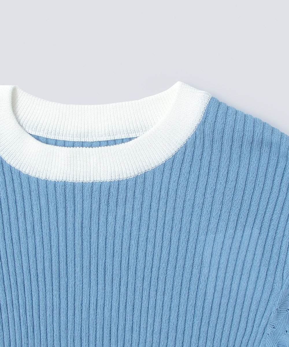 KNIT RIB T-SHIRT