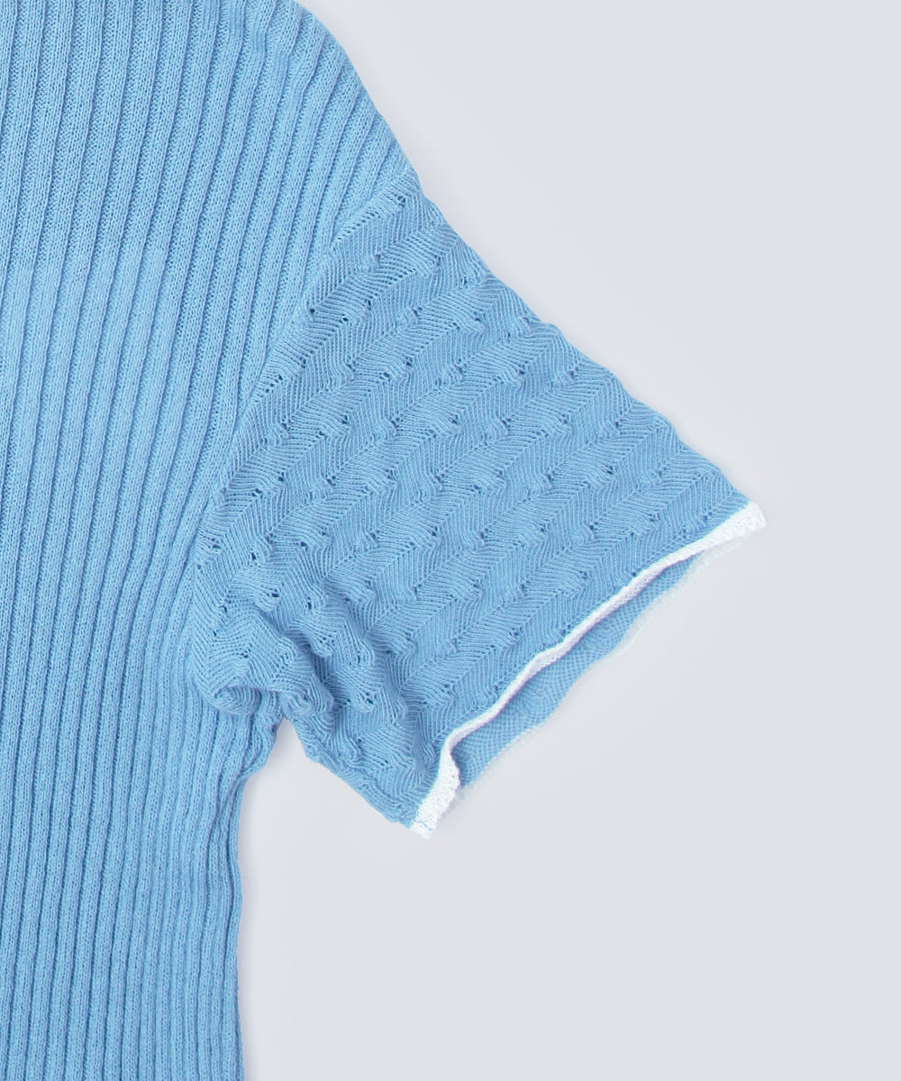 KNIT RIB T-SHIRT