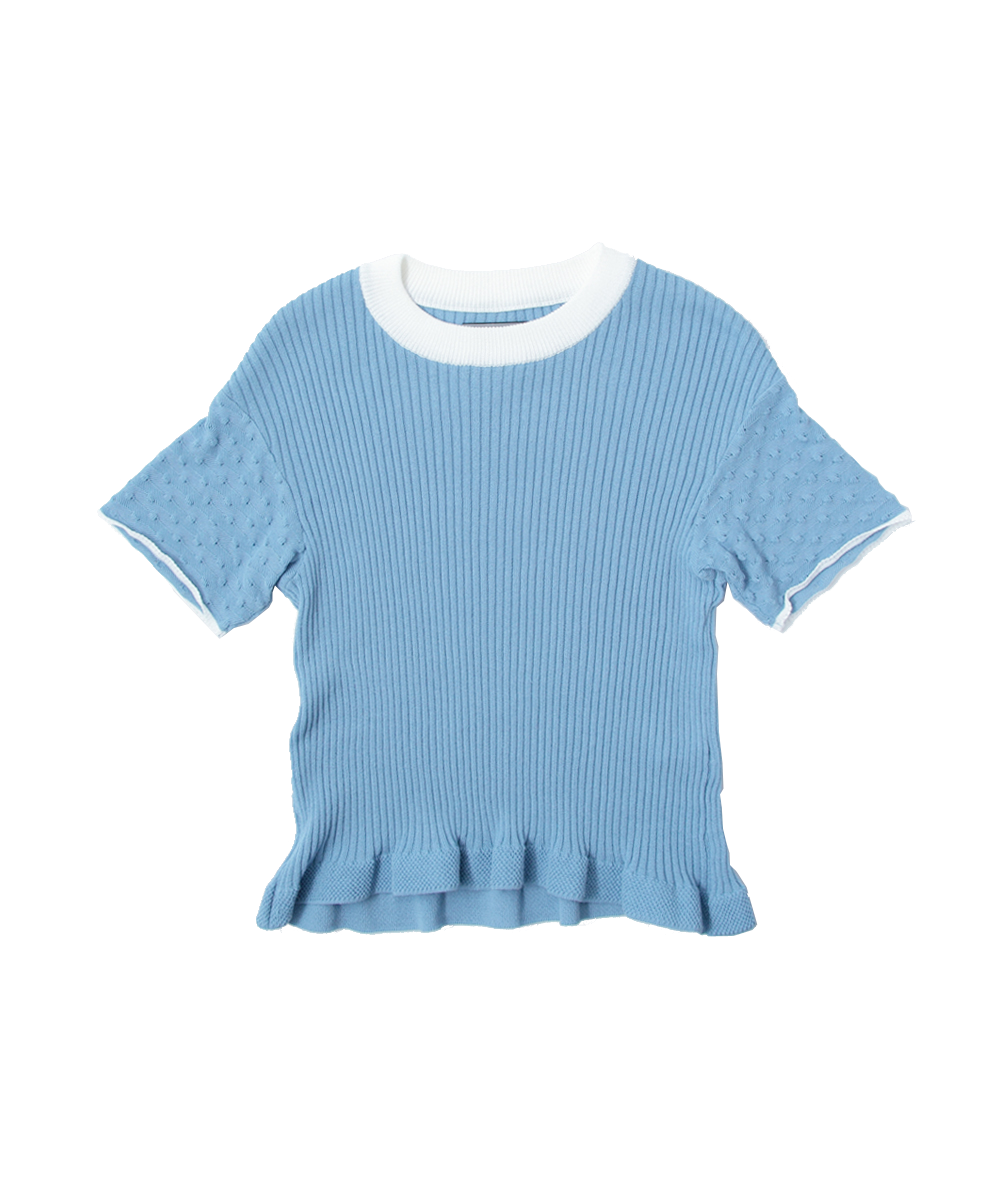 KNIT RIB T-SHIRT
