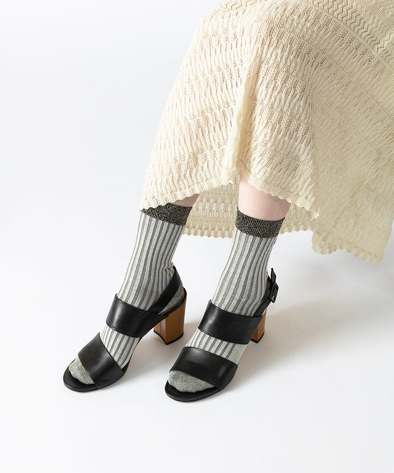 LAME COLOR RIB SOCKS