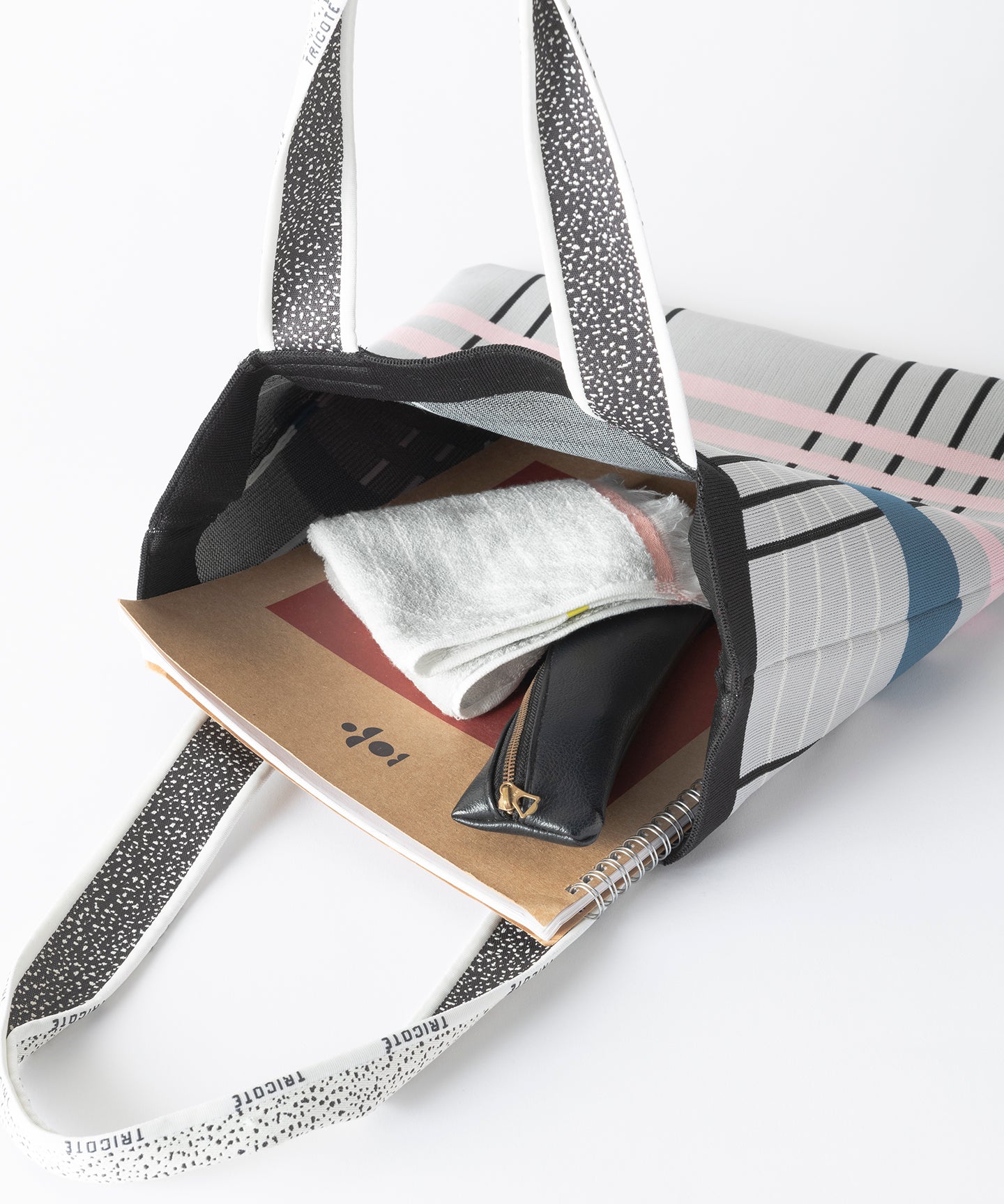CHECK KNIT TOTE BAG
