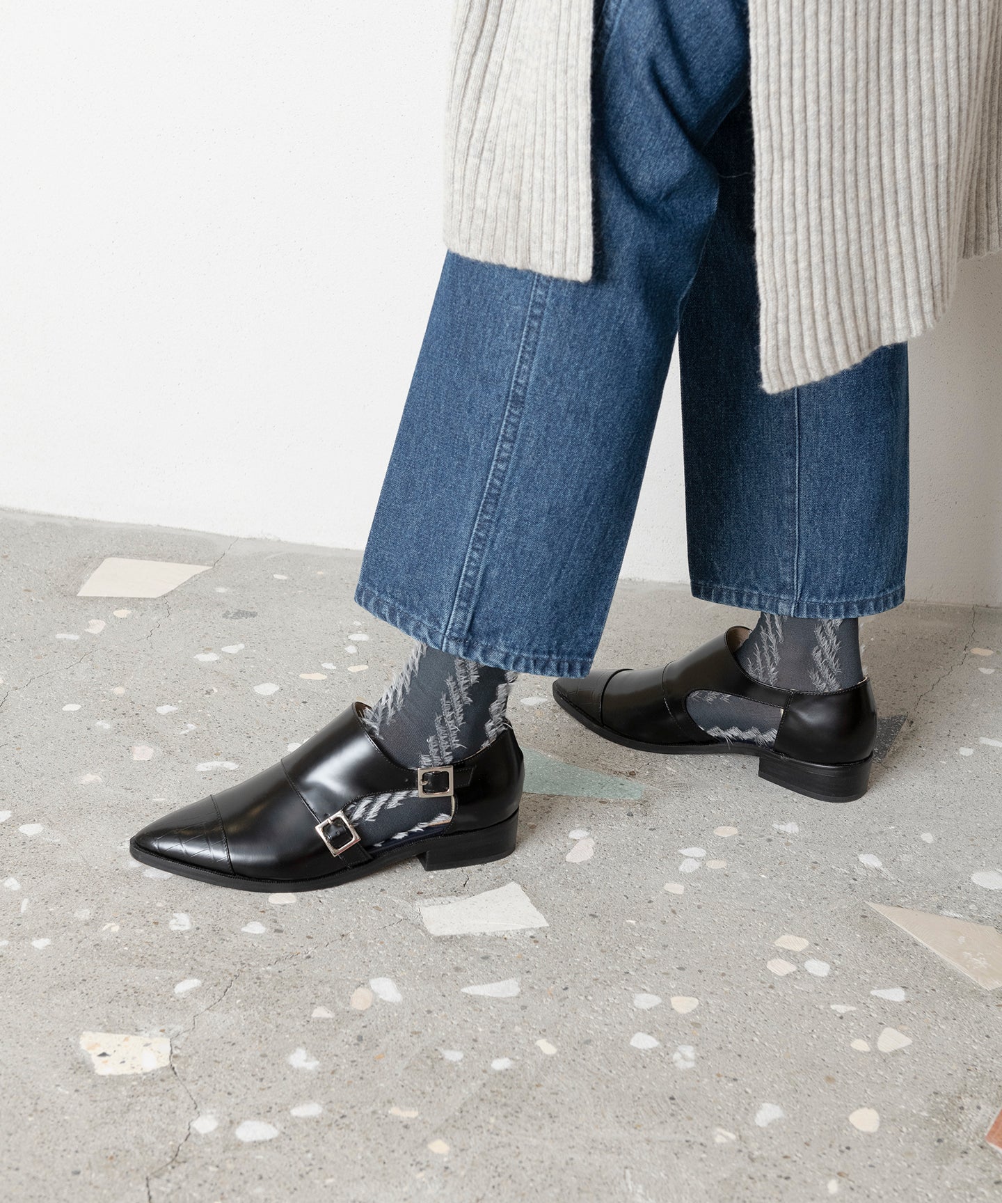 CUT HERRINGBONE SOCKS