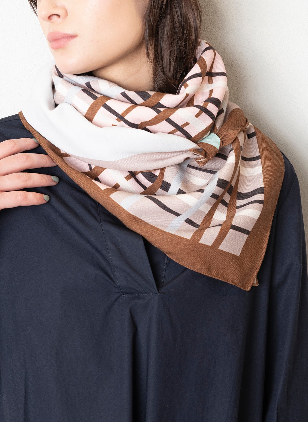 CHECK WOOL SCARF
