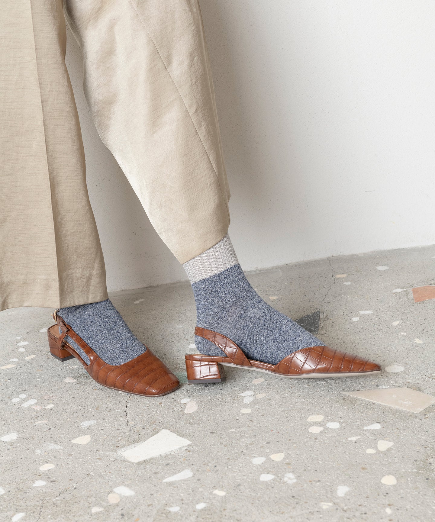 LAME HEATHER TABI SOCKS