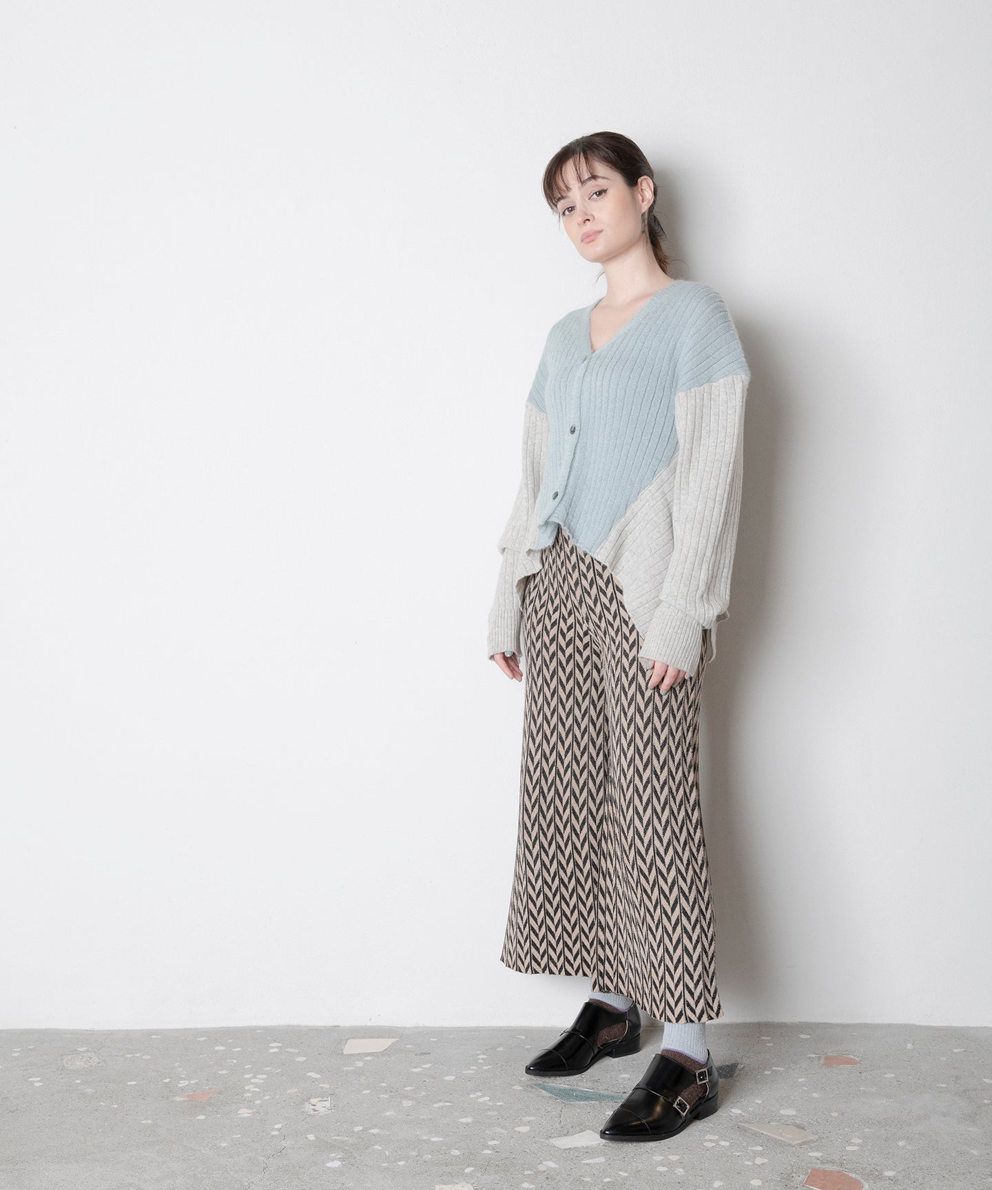 HERRINGBONE PLEATS PANTS