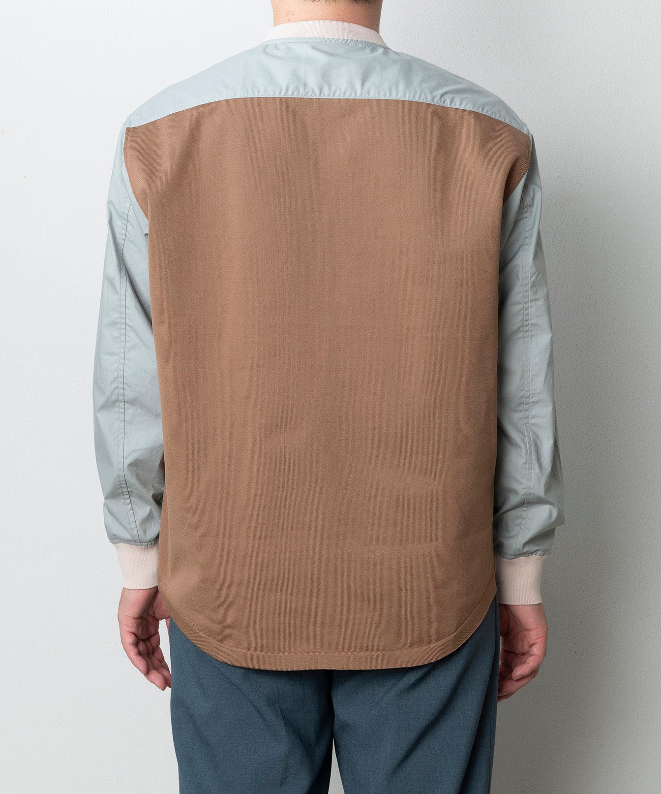 KNIT BICOLOUR MENS LONG SLEEVE SHIRT