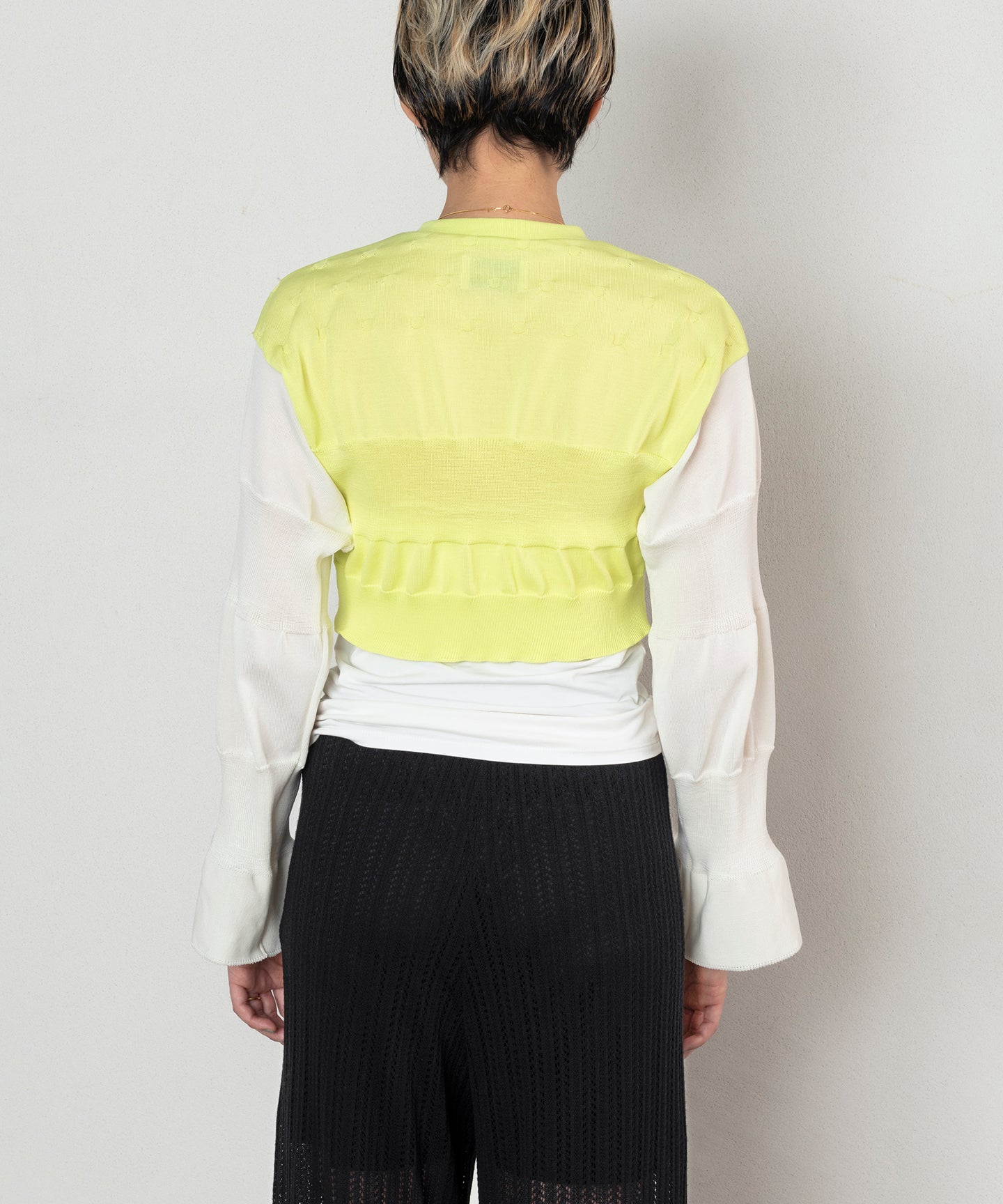 BICOLOR SHORT LENGTH CARDIGAN