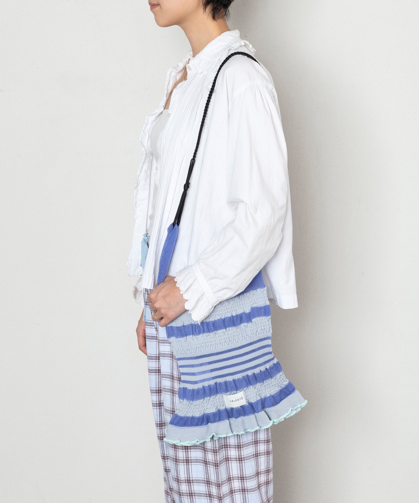 MACRAME HANDLE SHEER SHOULDER BAG