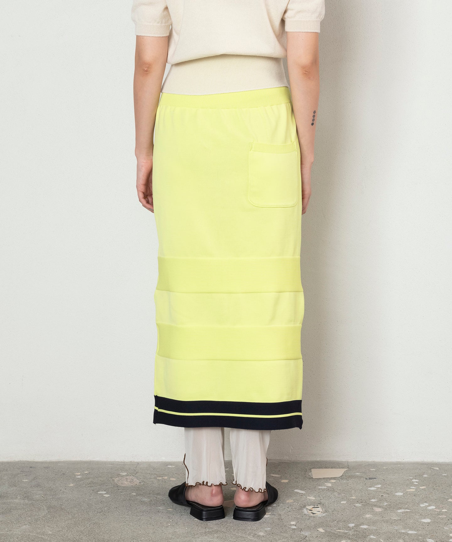 BICOLOR KNIT SKIRT