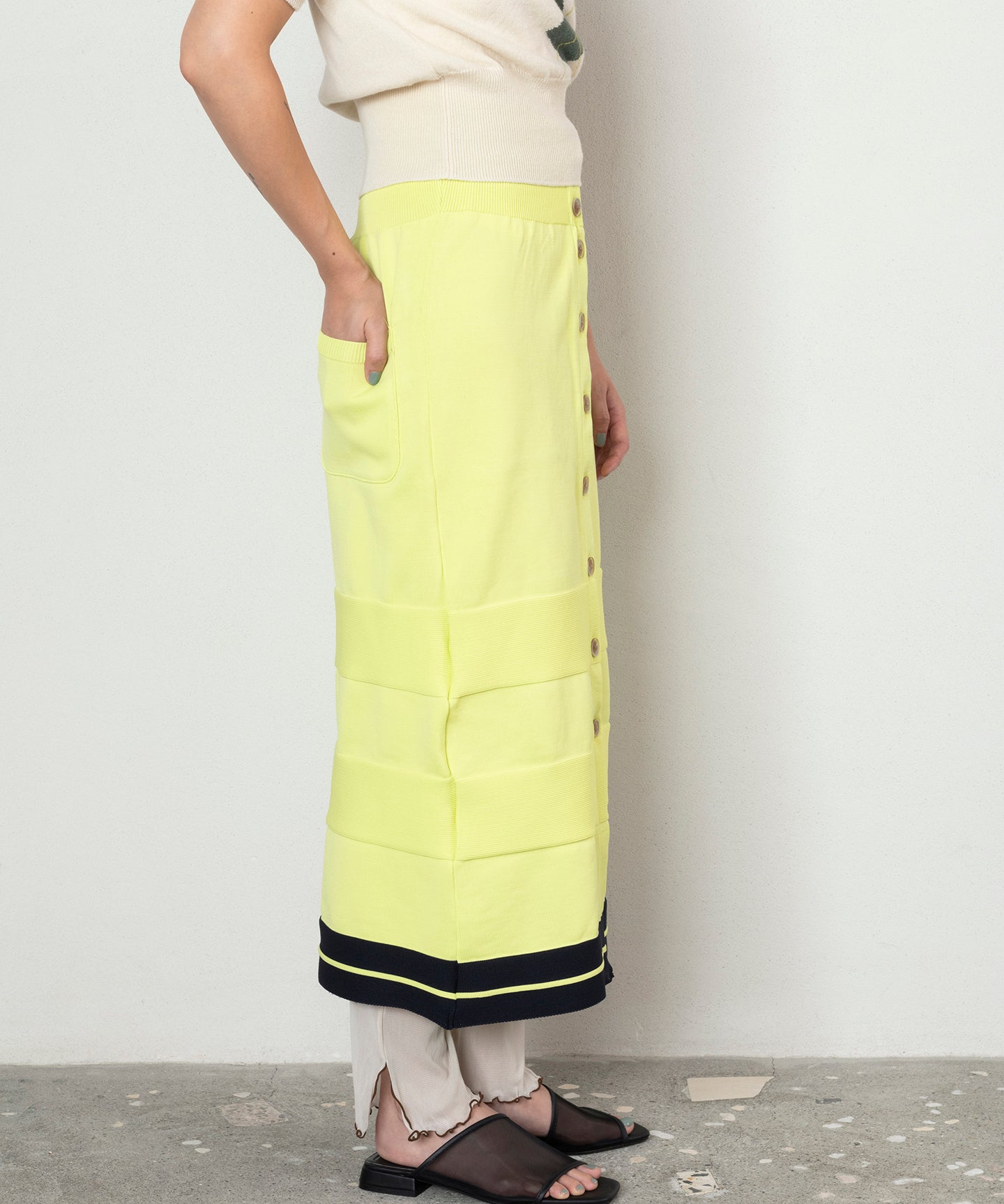 BICOLOR KNIT SKIRT