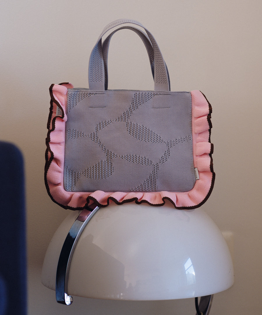OVAL PATTERNED MINI KNIT BAG
