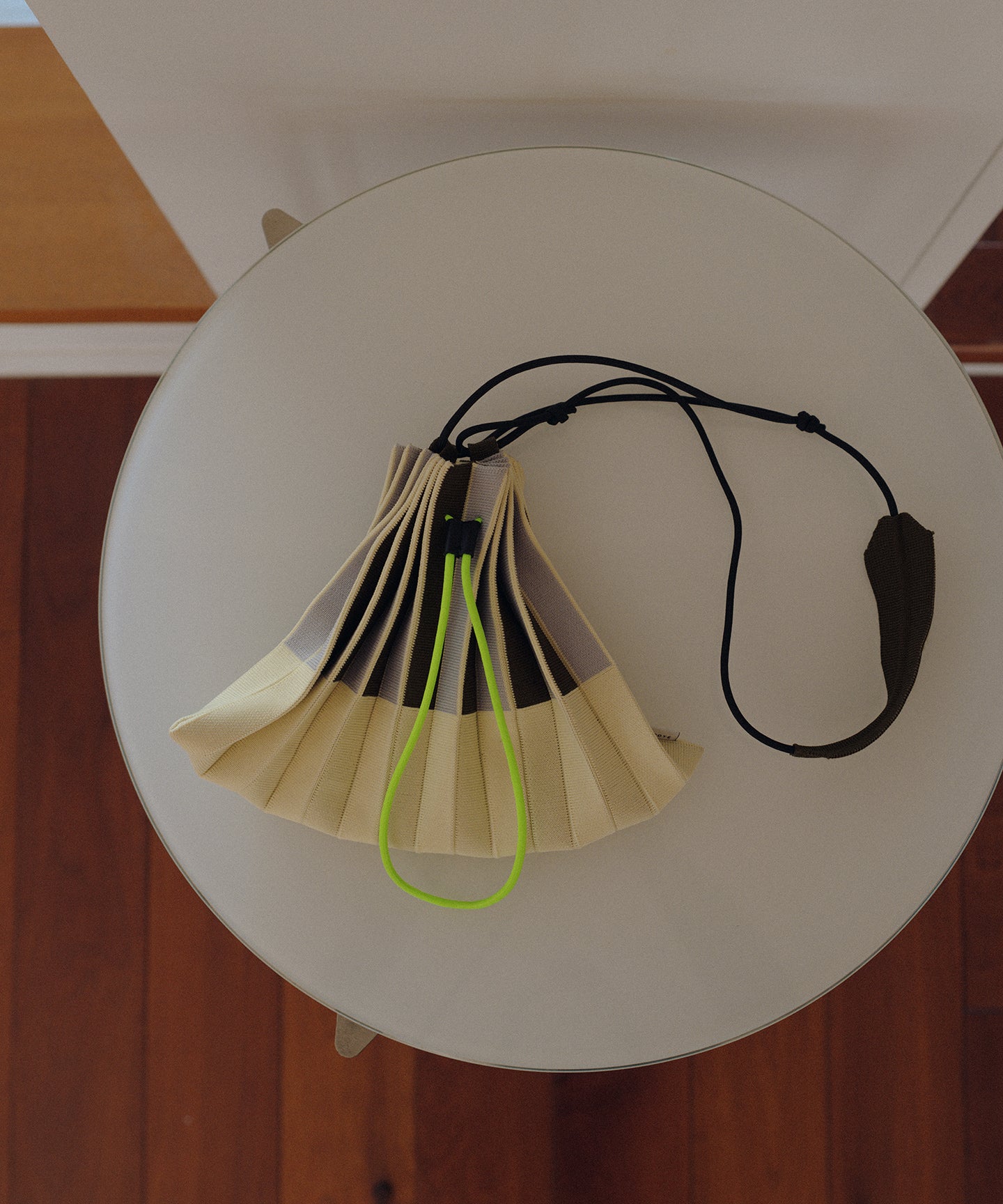 STRIPED PLEATS MINI BAG