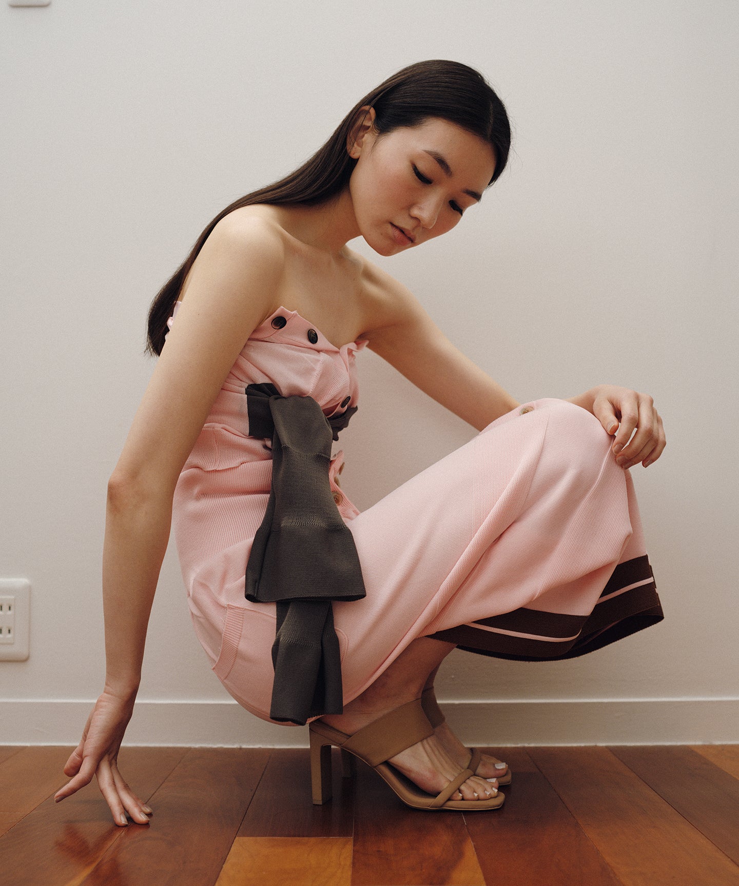 BICOLOR KNIT SKIRT