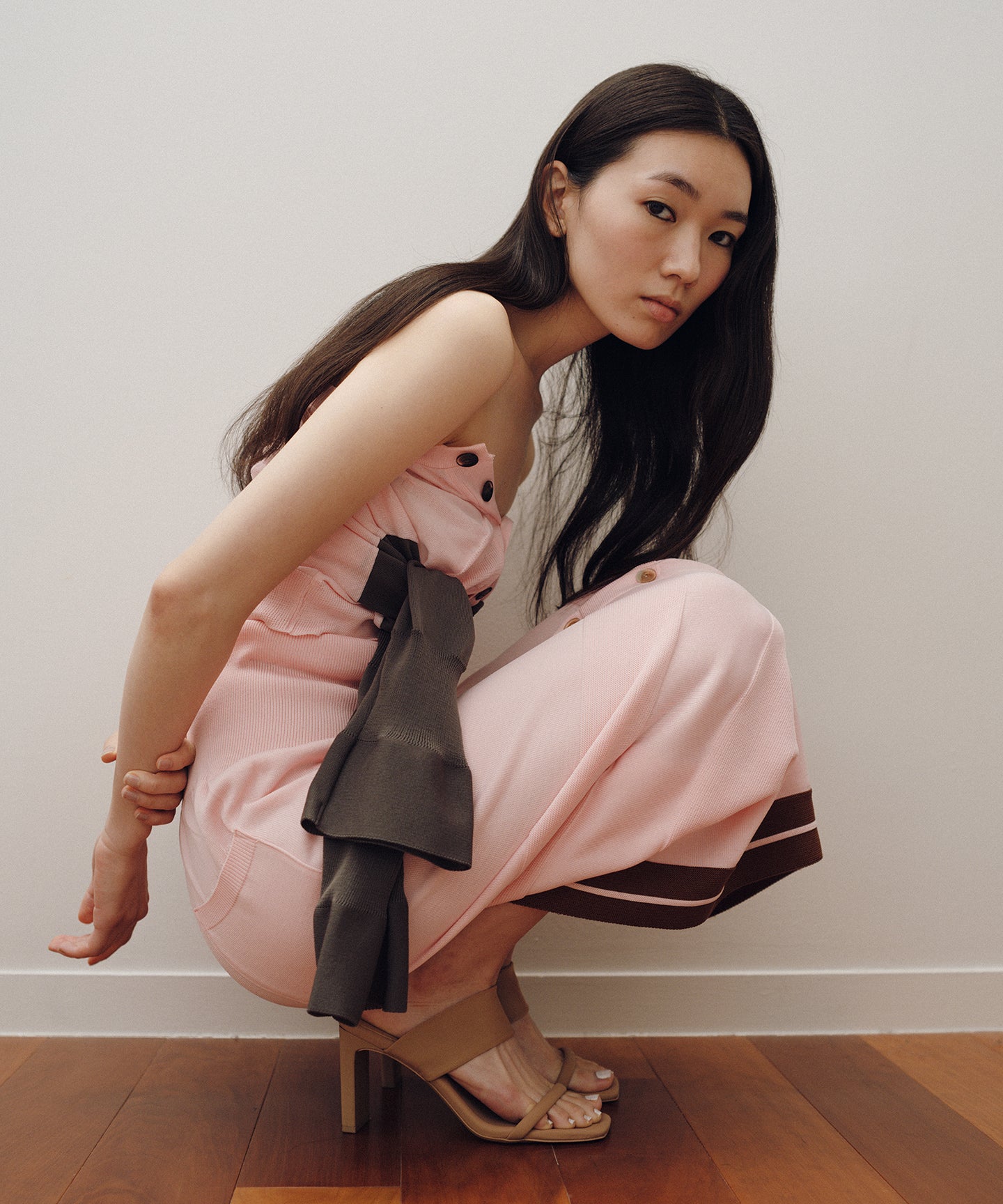 BICOLOR KNIT SKIRT