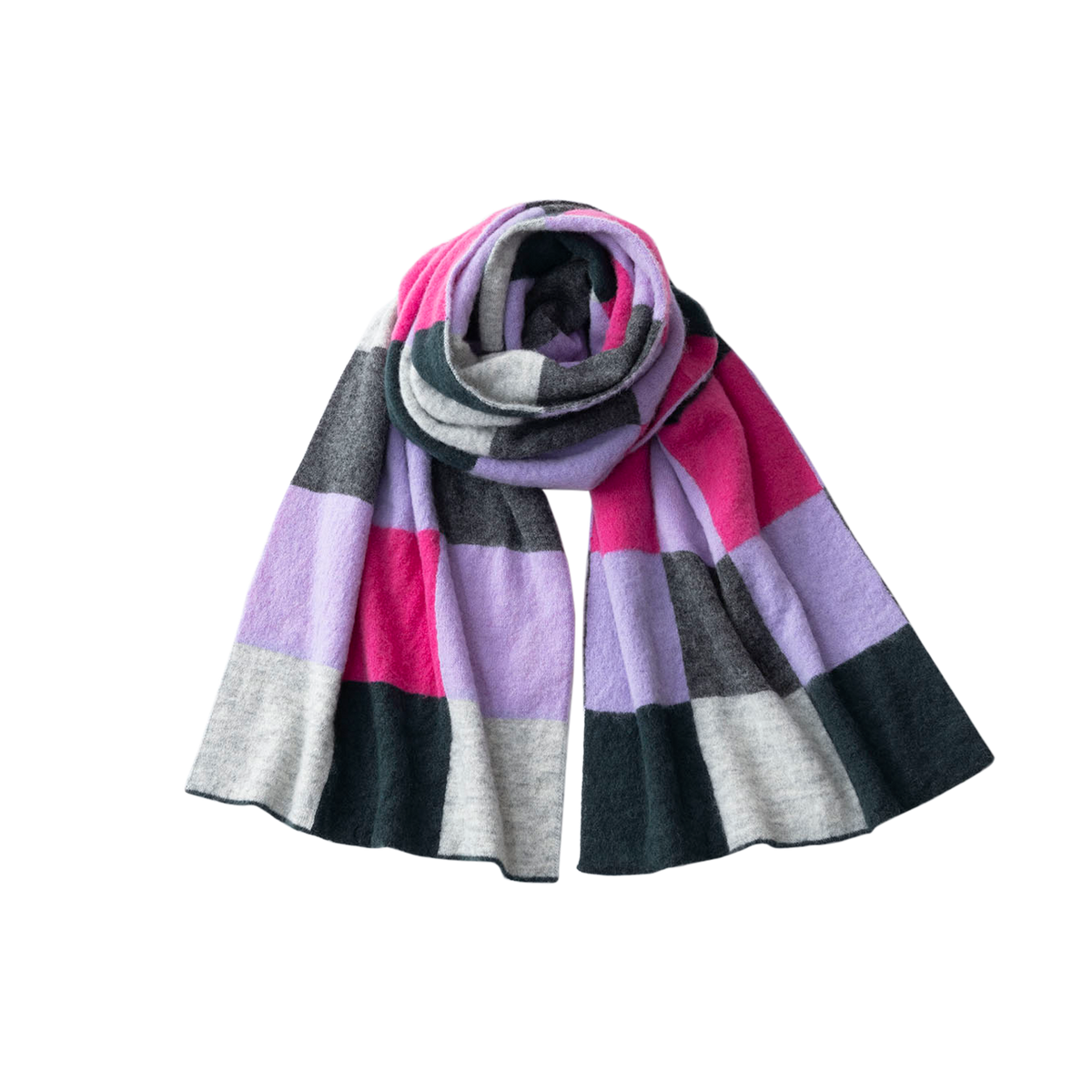 BLOCK CHECK SHAGGY SCARF