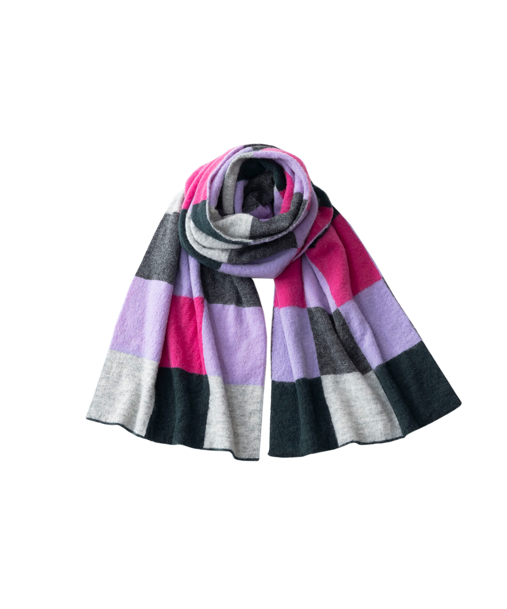 巻物 106 BLOCK CHECK SHAGGY SCARF