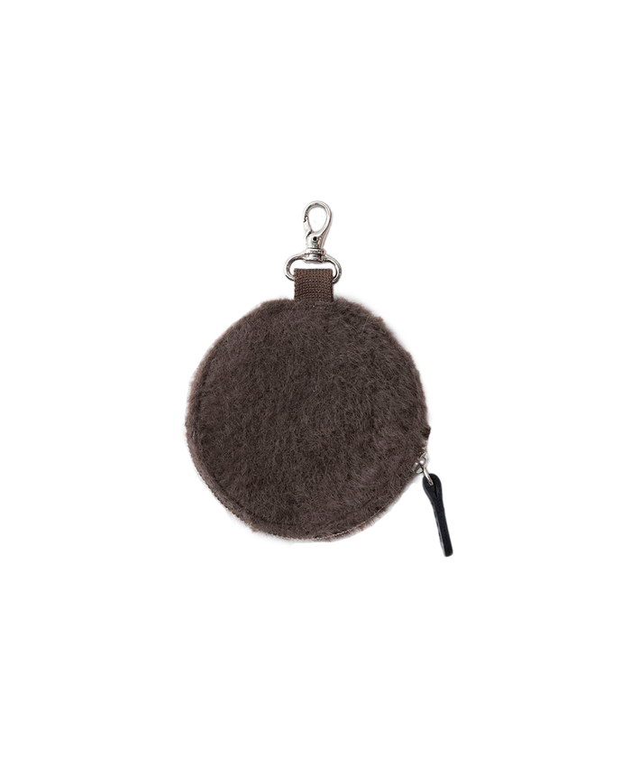 MINKY CIRCLE POUCH D.BROWN