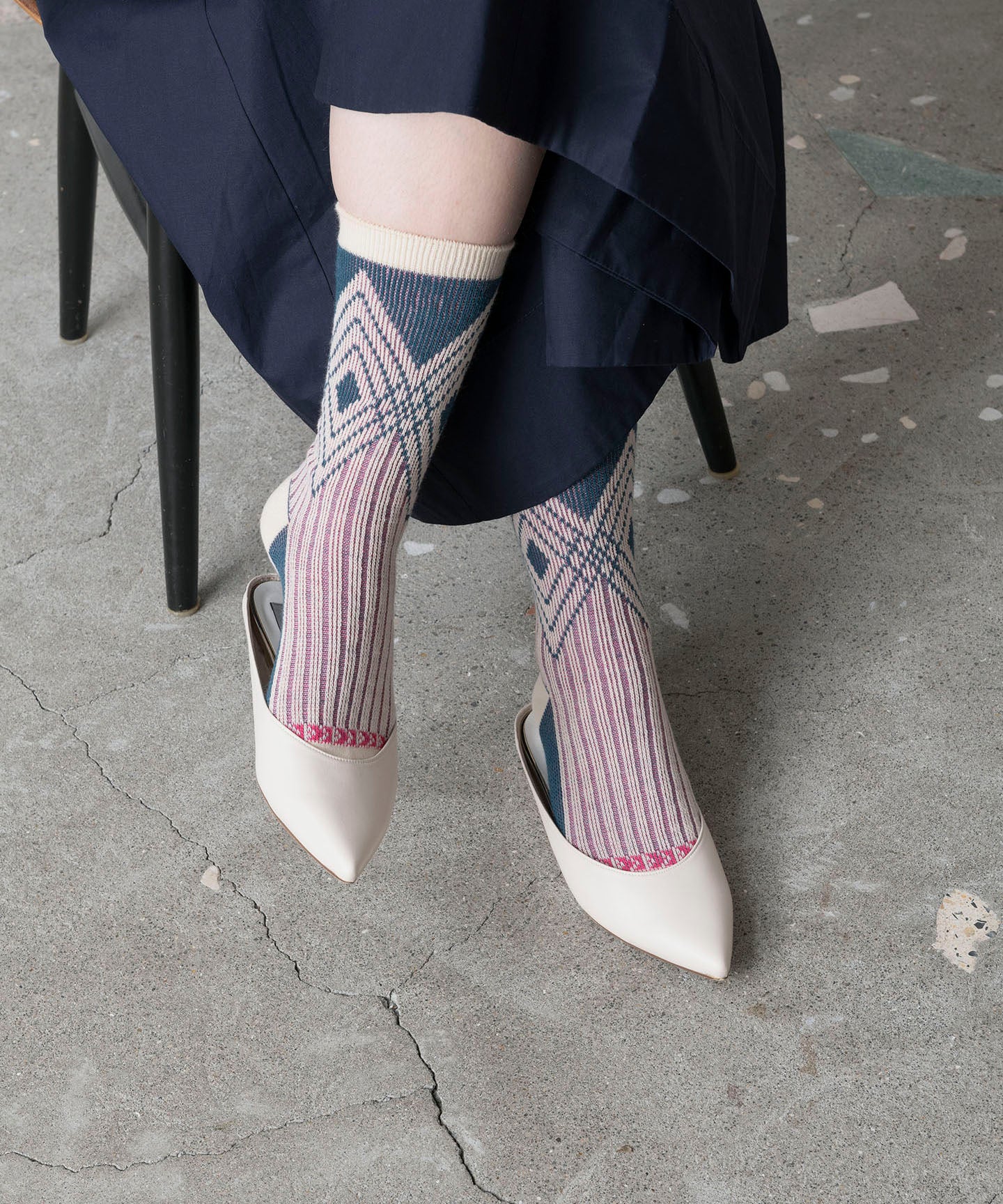 DIAMOND JACQUARD SOCKS