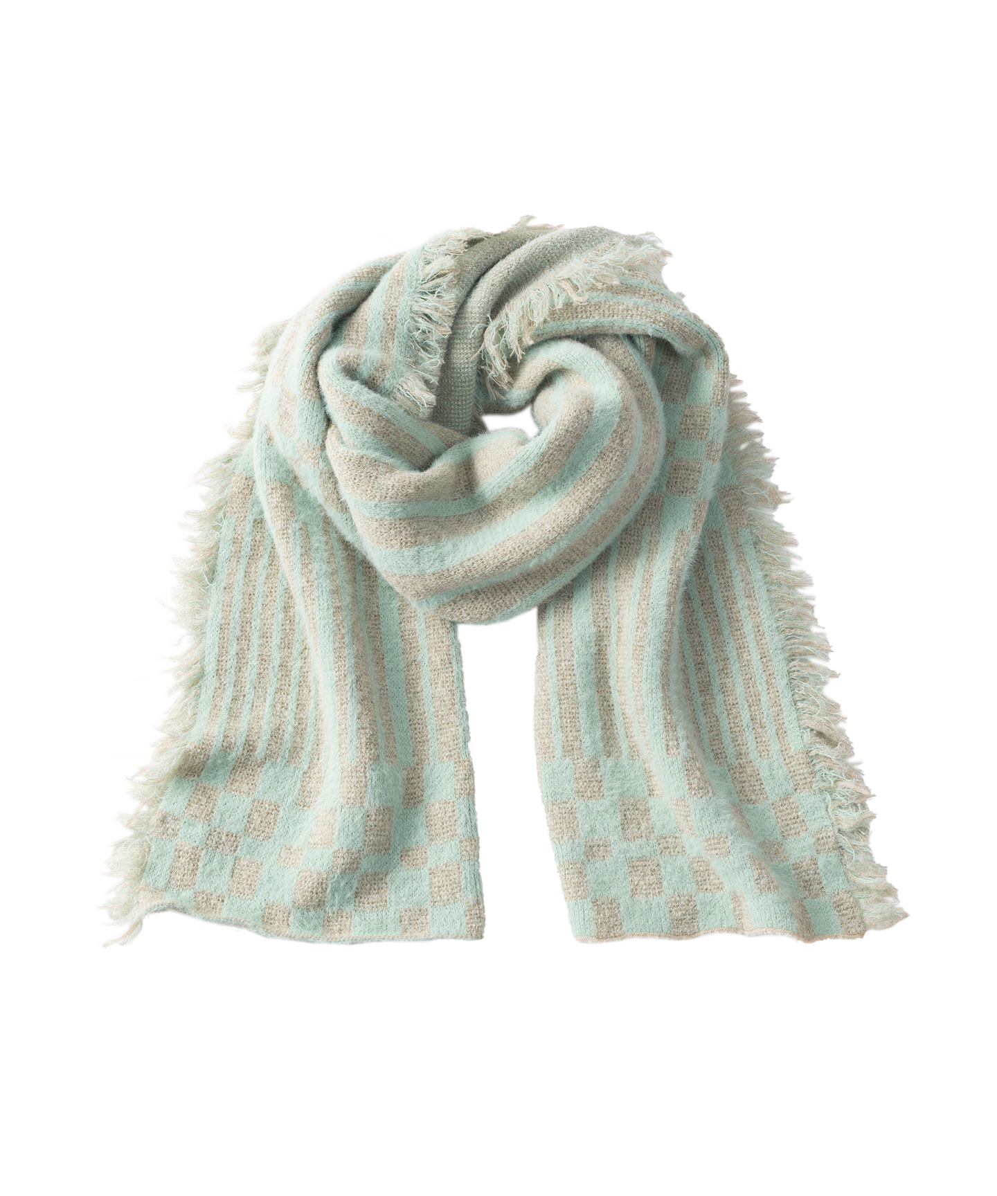 PLAID STRIPE SCARF