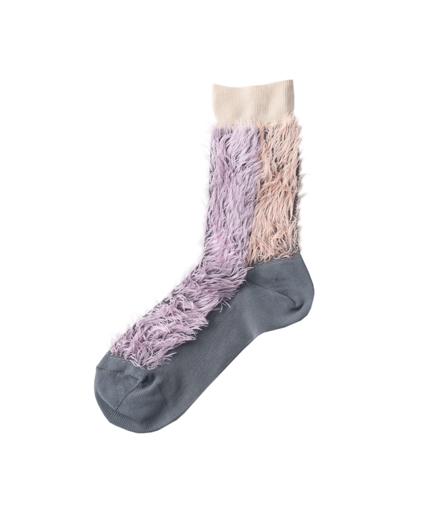 BICOLOR FUR SOCKS