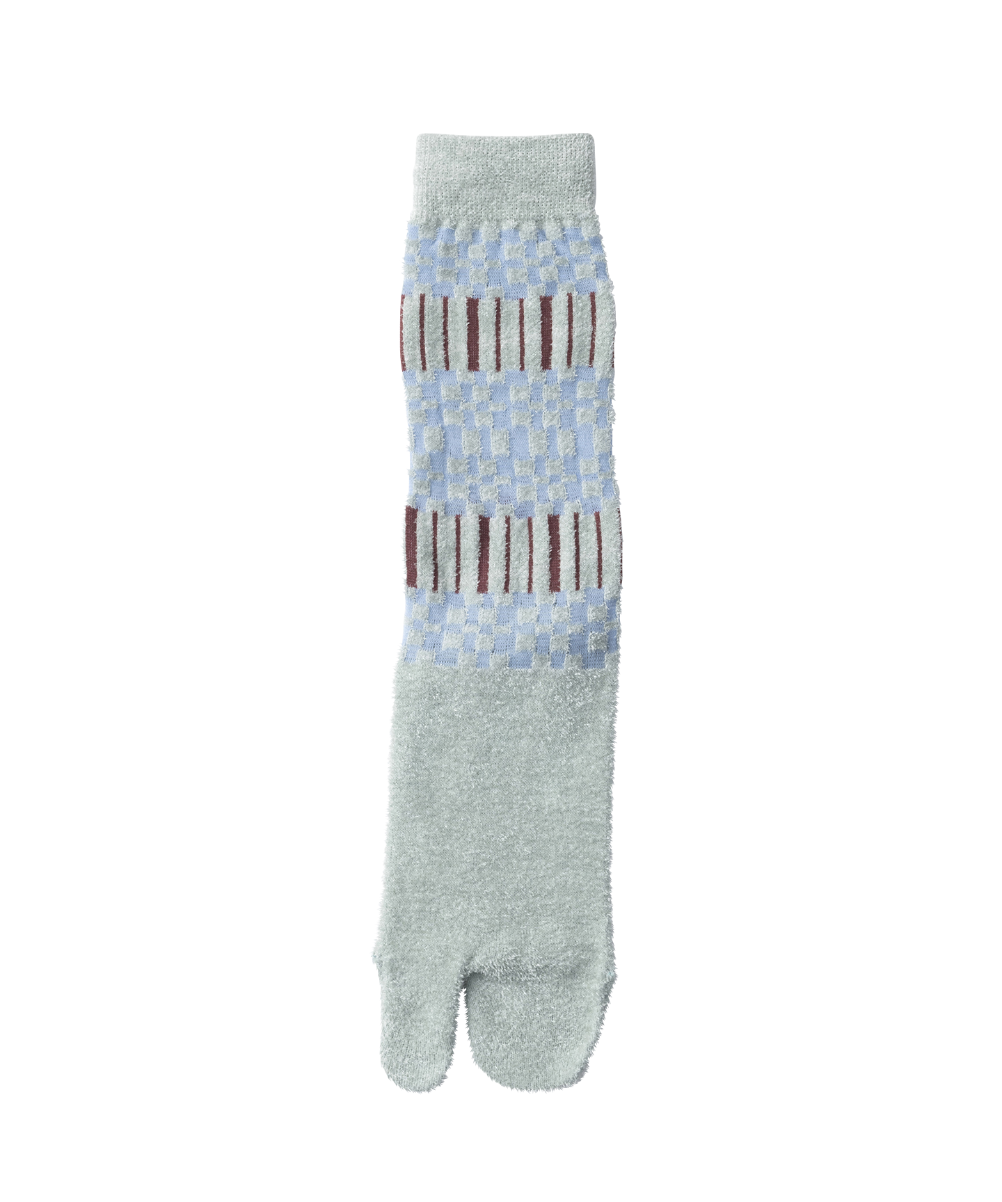 PLAID STRIPED TABI SOCKS