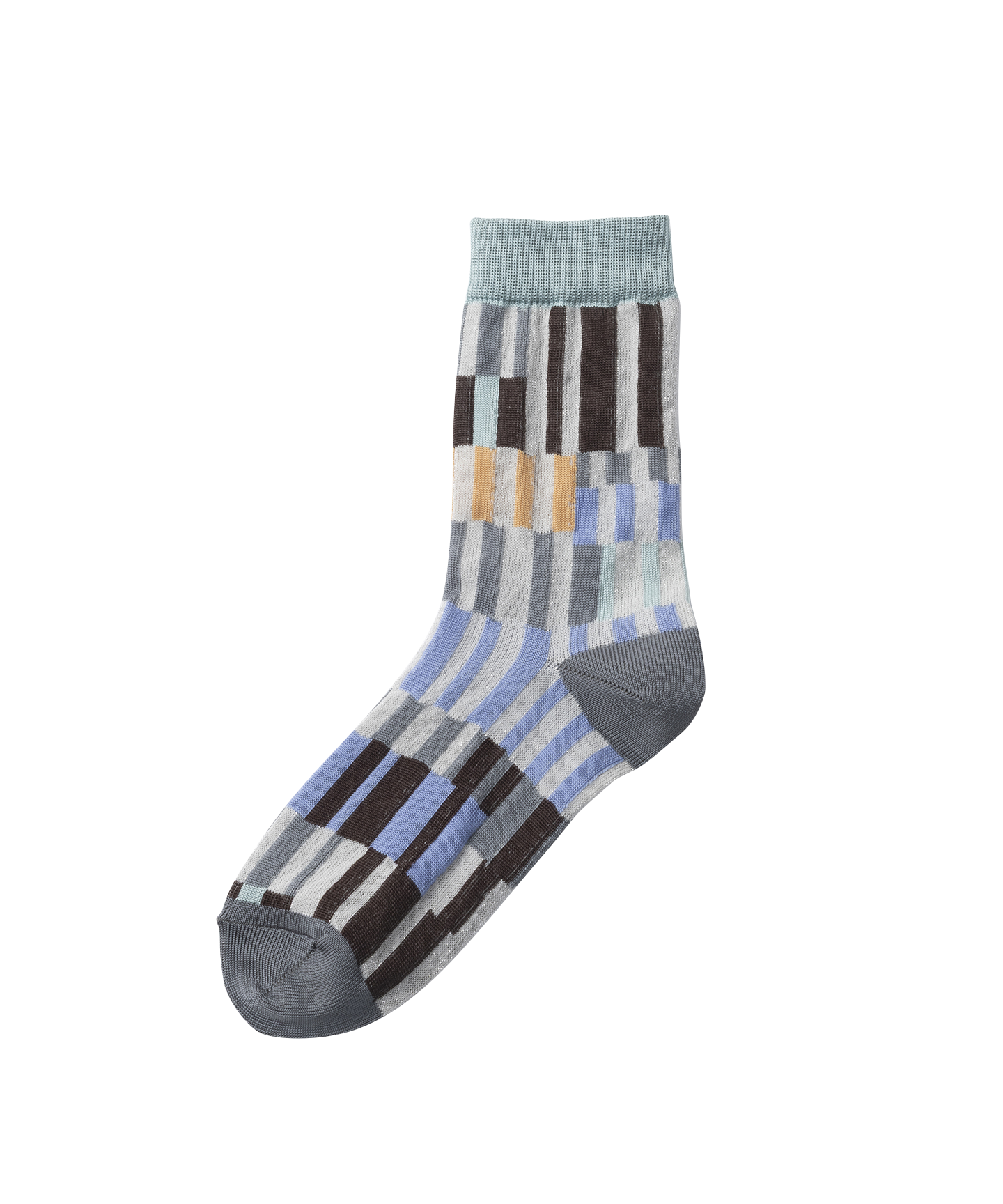 RANDOM PLAID PATTERN PATCH SOCKS