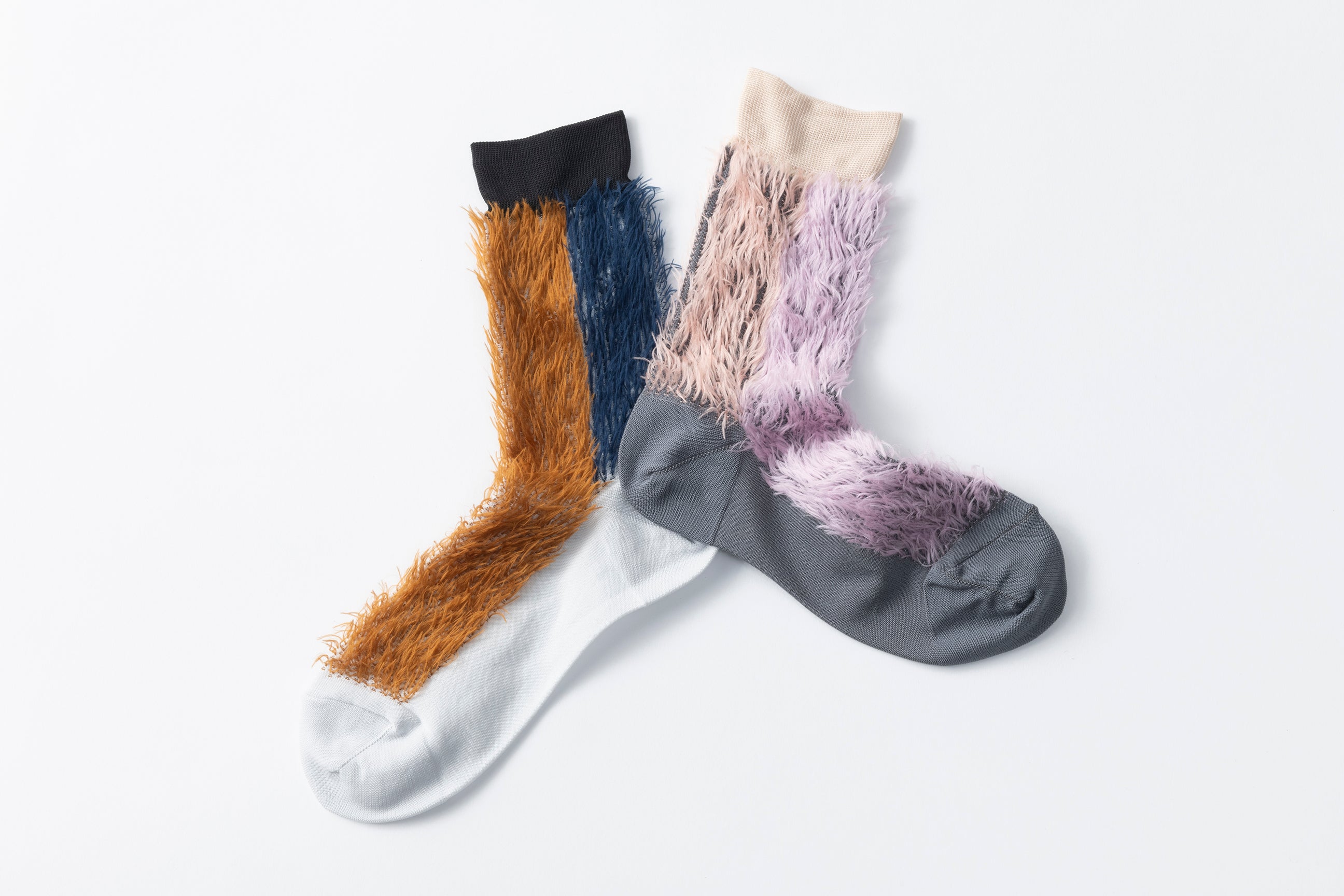 BICOLOR FUR SOCKS