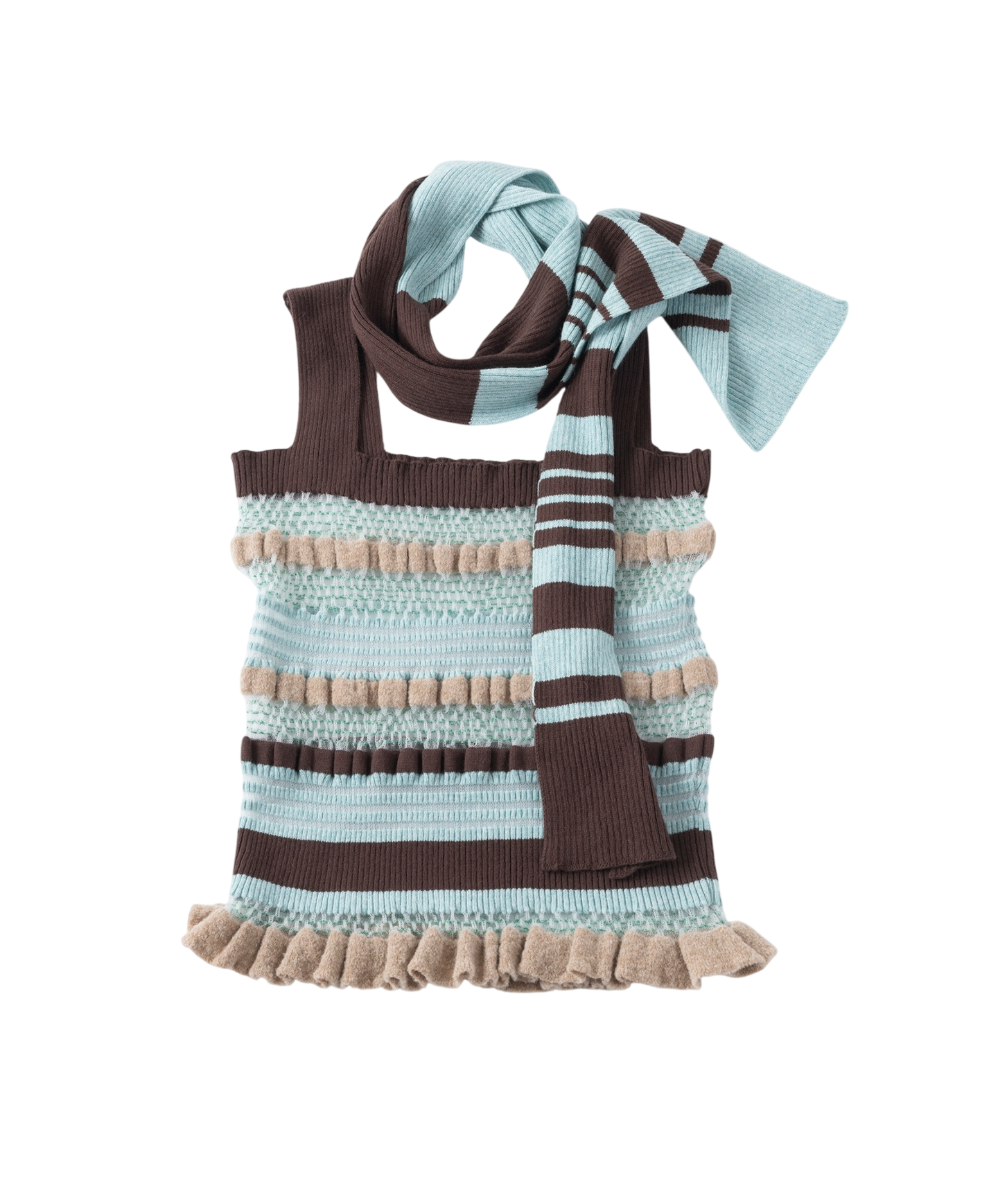 TOP WITH STRIPED SCARF