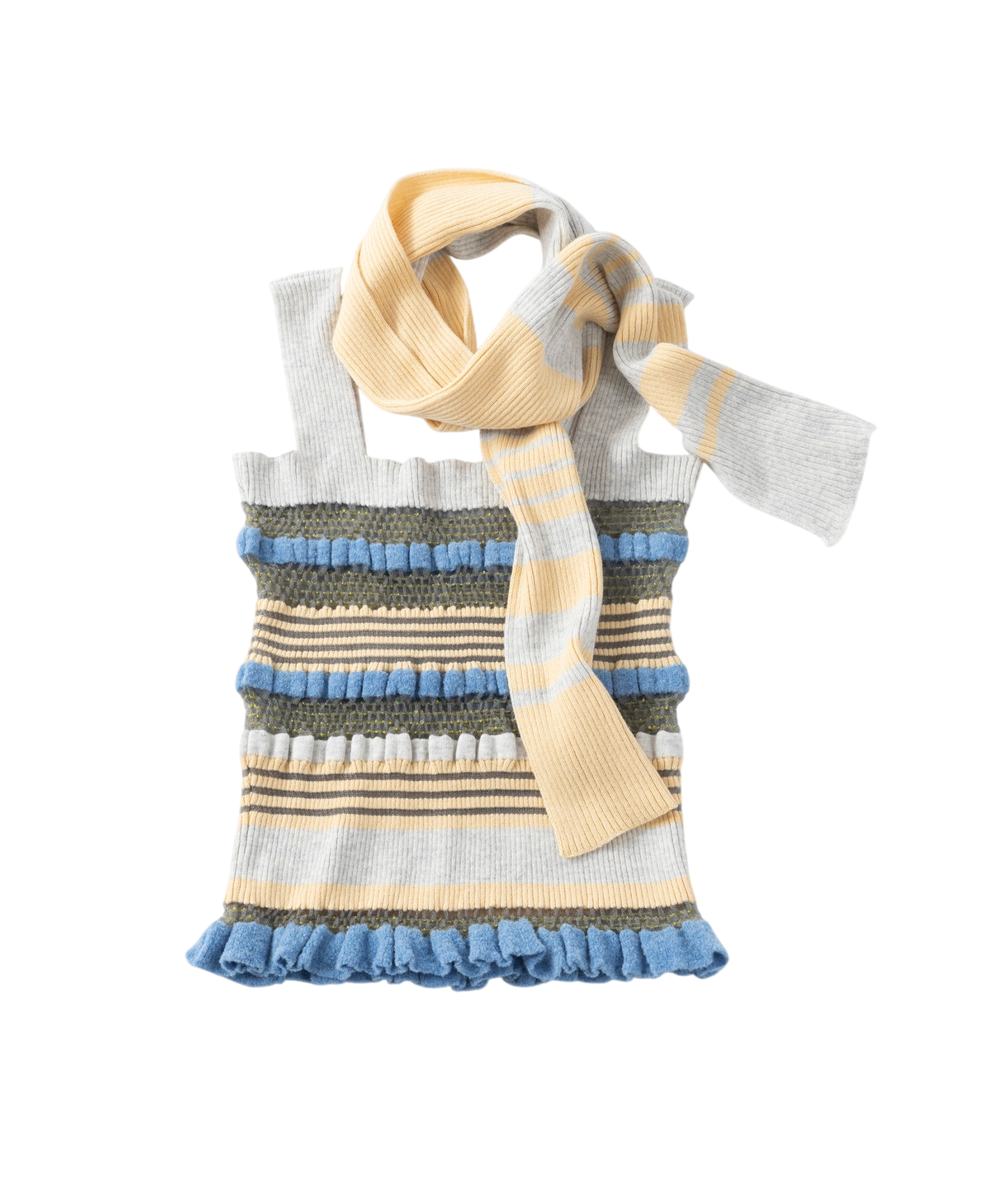 TOP WITH STRIPED SCARF