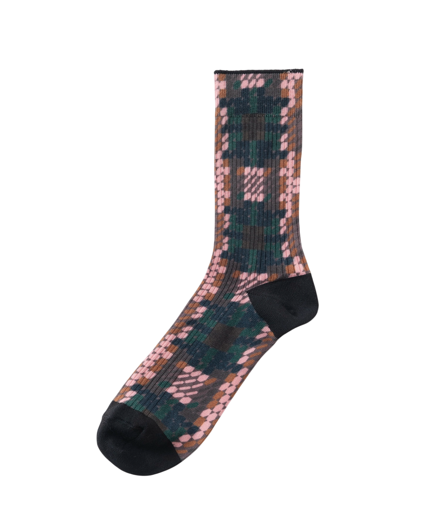 BLURRED CHECK PRINT SOCKS