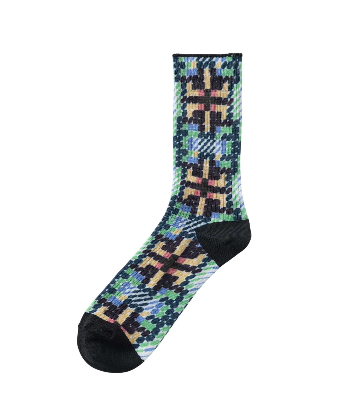 BLURRED CHECK PRINT SOCKS