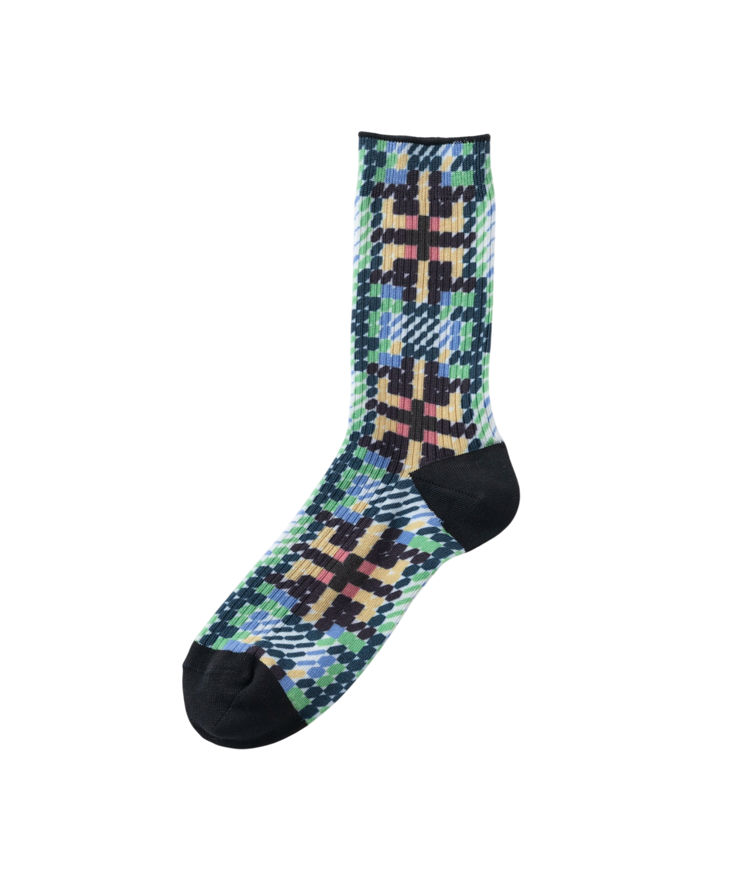 BLURRED CHECK PRINT SOCKS