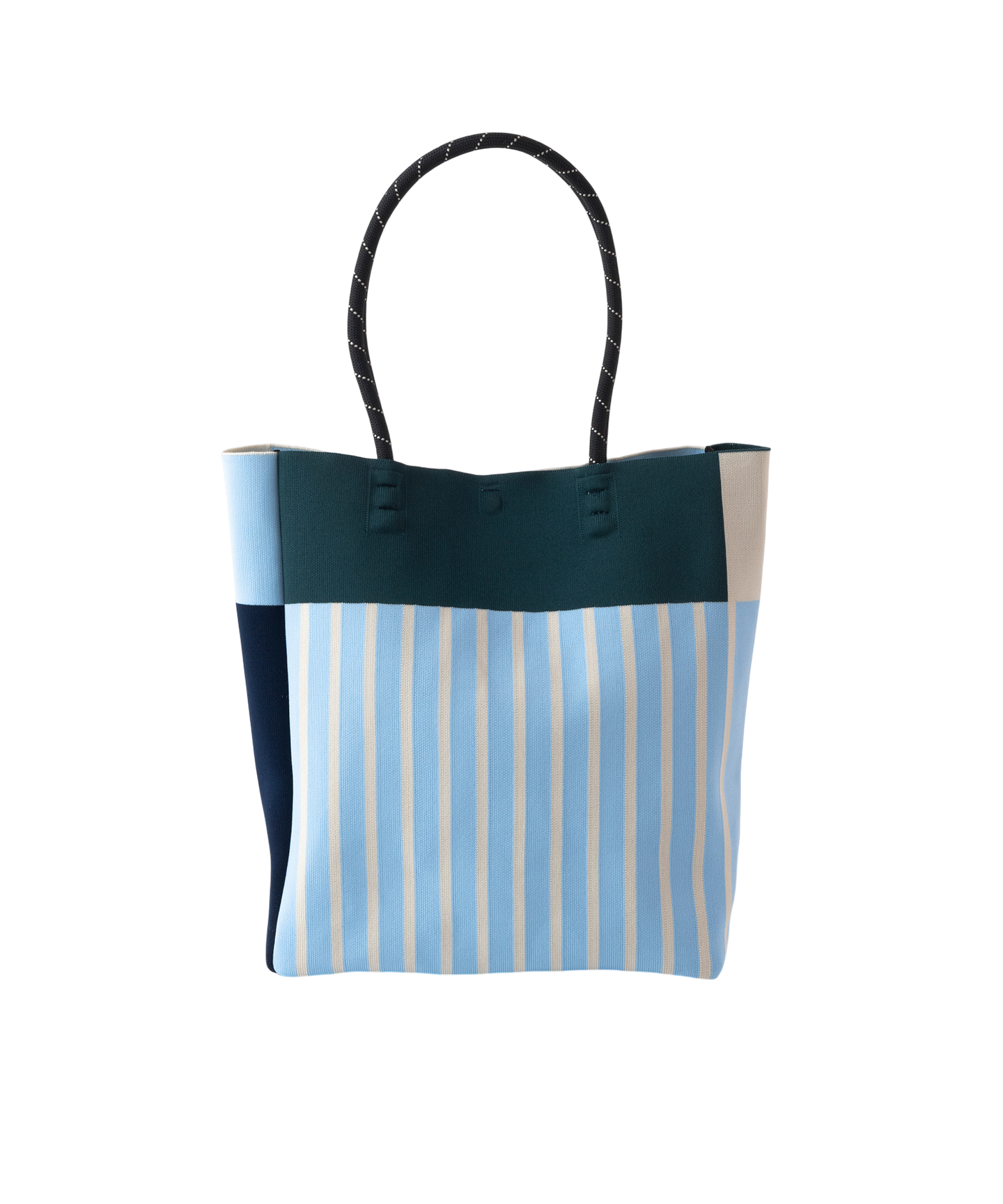 STRIPED KNIT TOTE BAG
