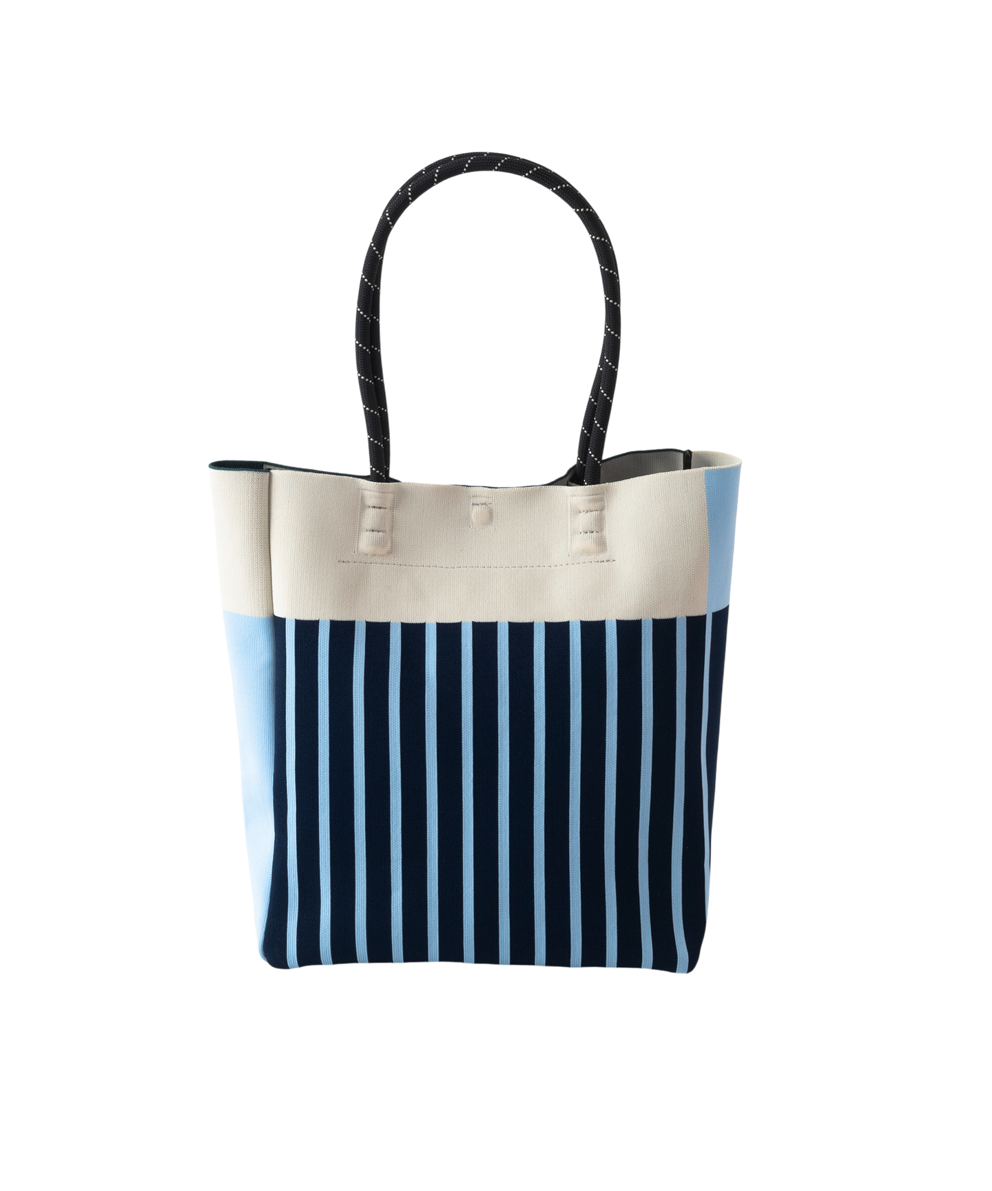 STRIPED KNIT TOTE BAG