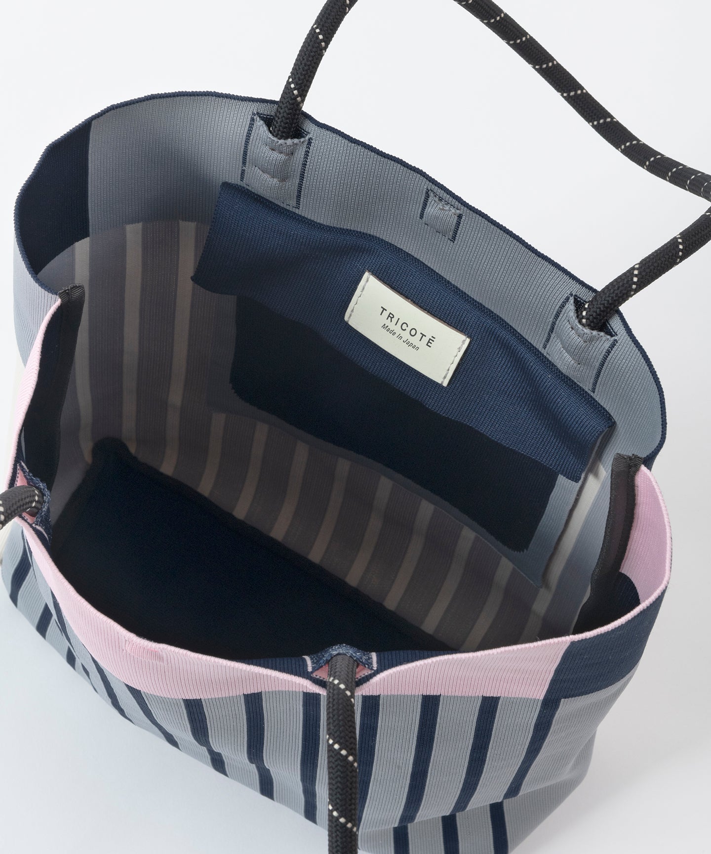 STRIPED KNIT TOTE BAG