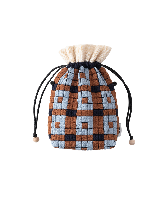 PIXEL POUCH BAG "TILE" BROWN