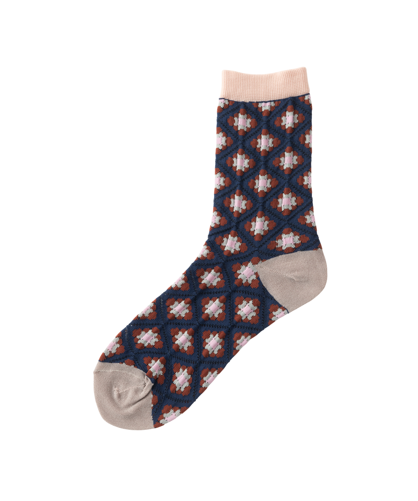 SHEER MOSAIC TILE PATTERN SOCKS