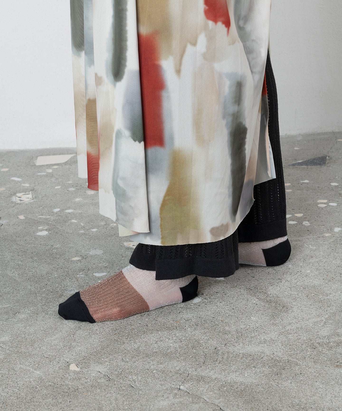 SHEER BICOLOR RIB SOCKS