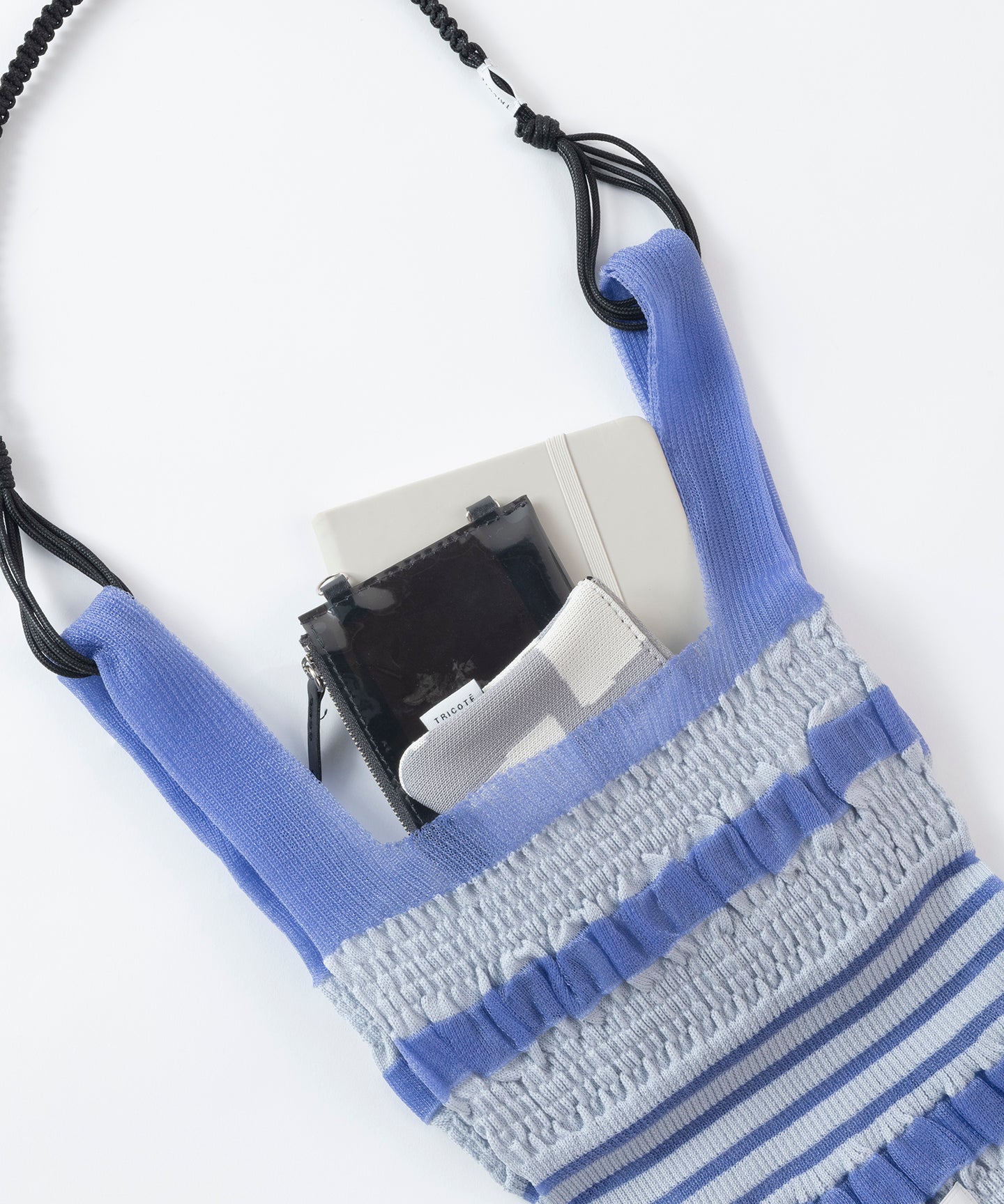 MACRAME HANDLE SHEER SHOULDER BAG