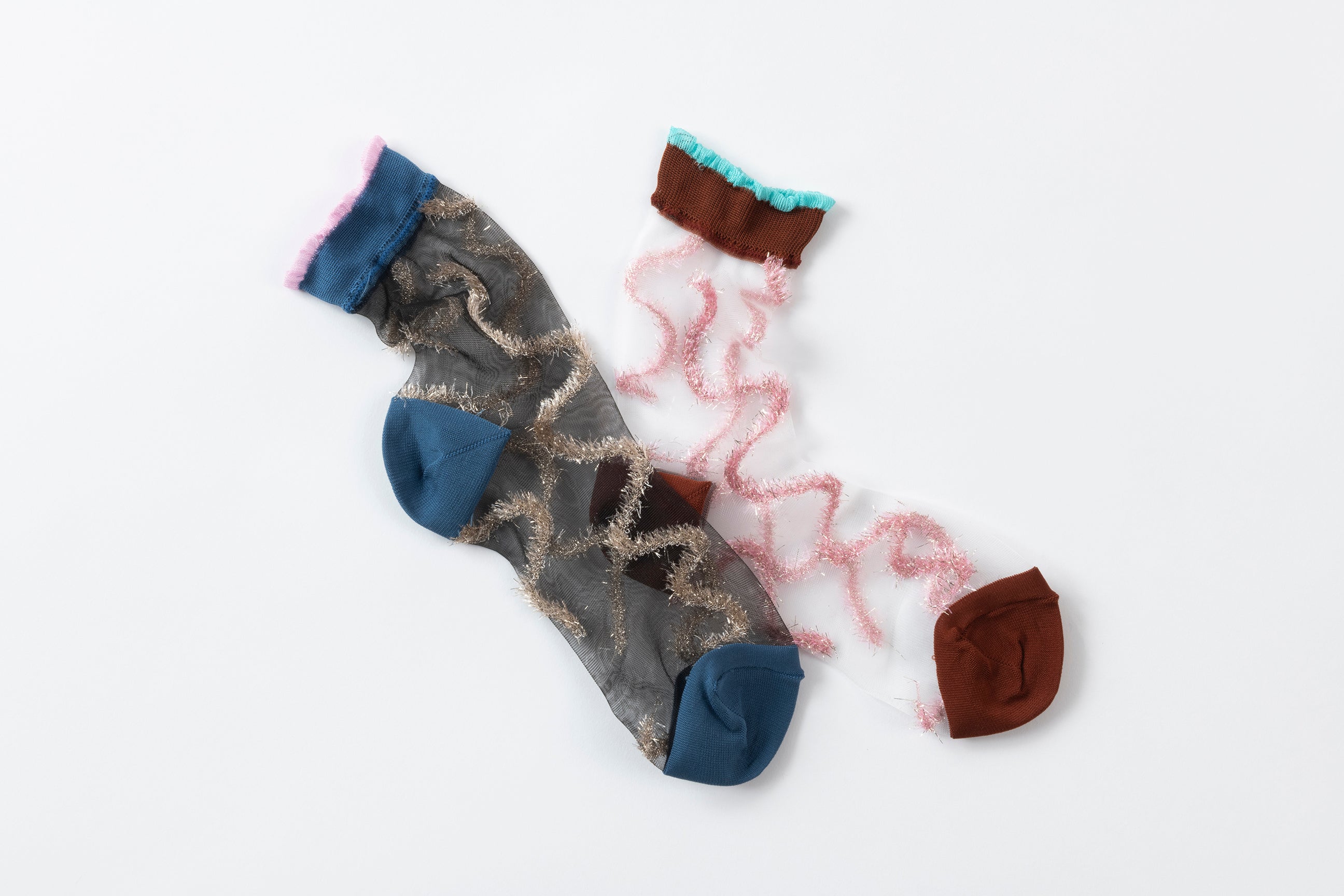 LAME LINED SHEER SOCKS