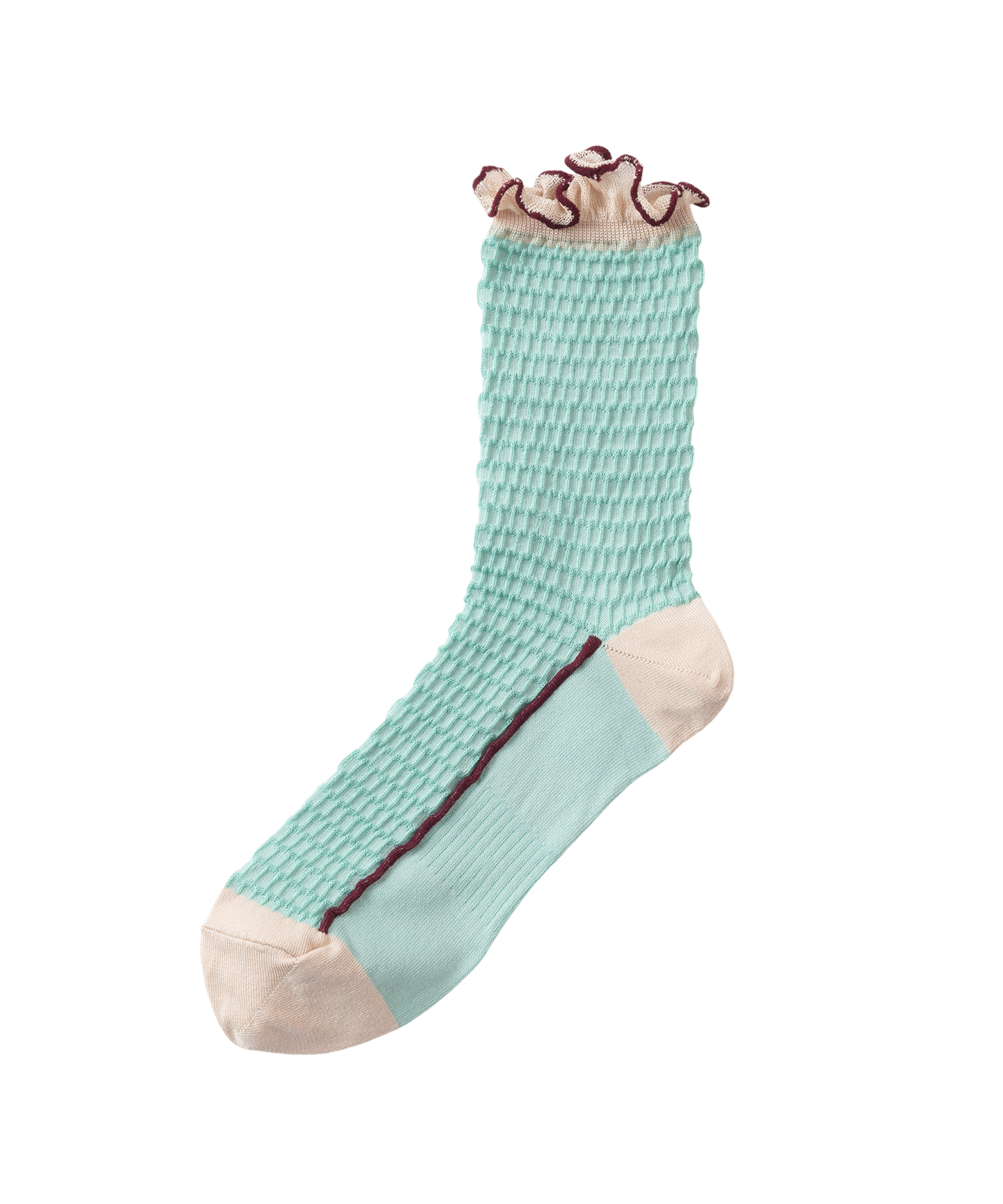 BUMPY FRILLED RIM DOT PETTERN SOCKS