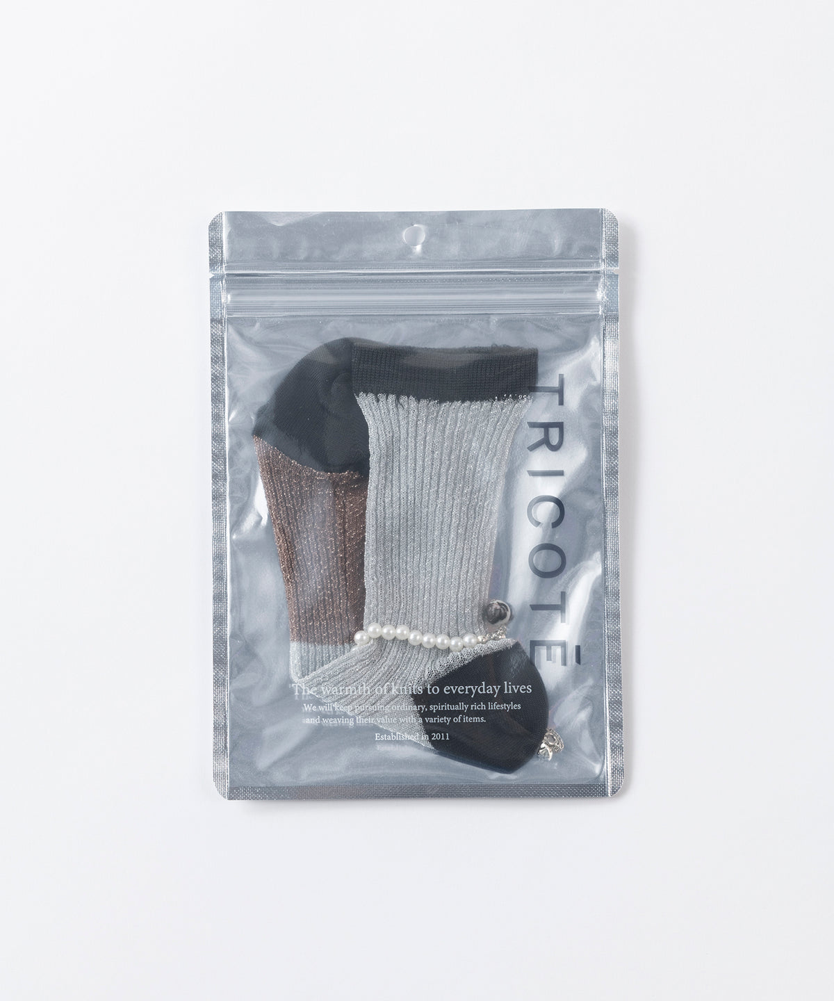 SHEER BICOLOR RIB SOCKS WITH ANKLET