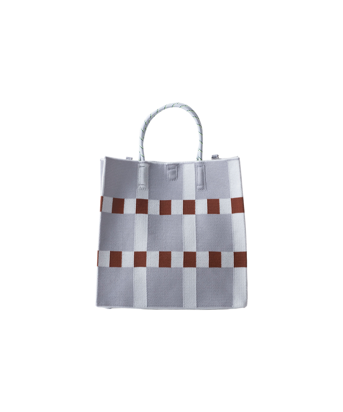 TILE PATTERN PAPER BAG GRAY