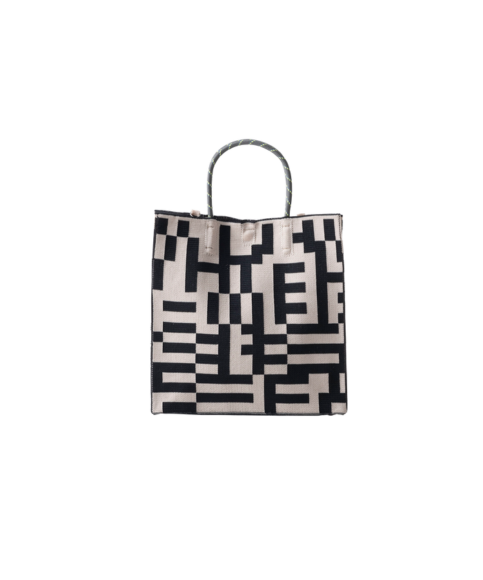 MOSAIC PATTERN PAPER BAG BLACK