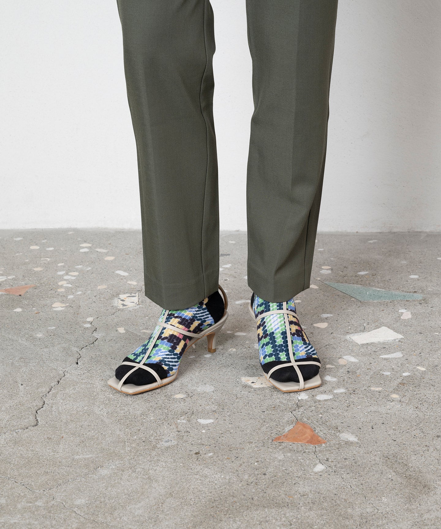BLURRED CHECK PRINT SOCKS