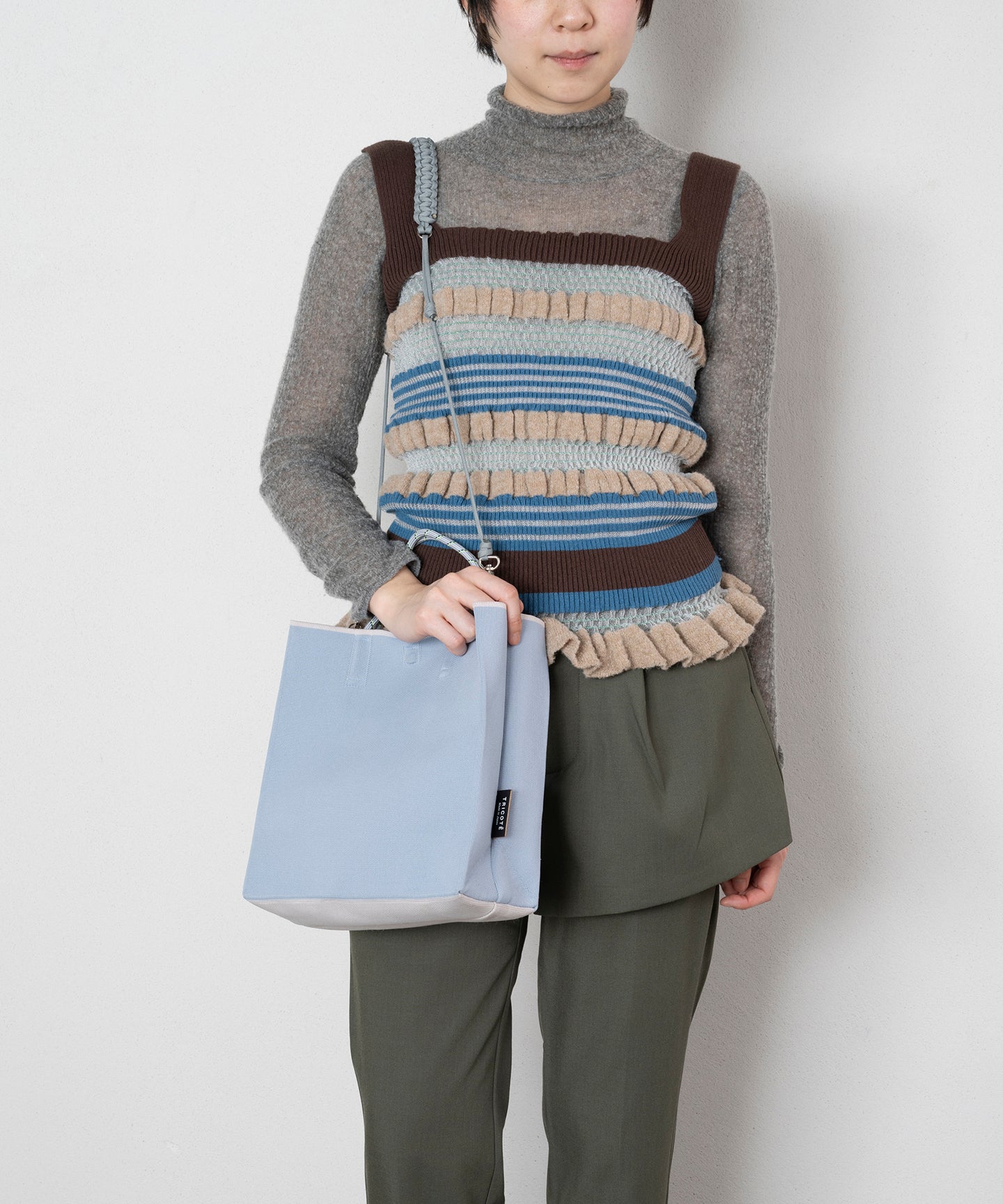 TOP WITH STRIPED SCARF