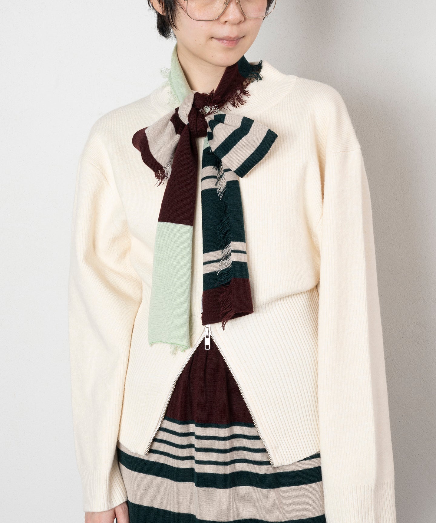 STRIPED KNIT SCARF